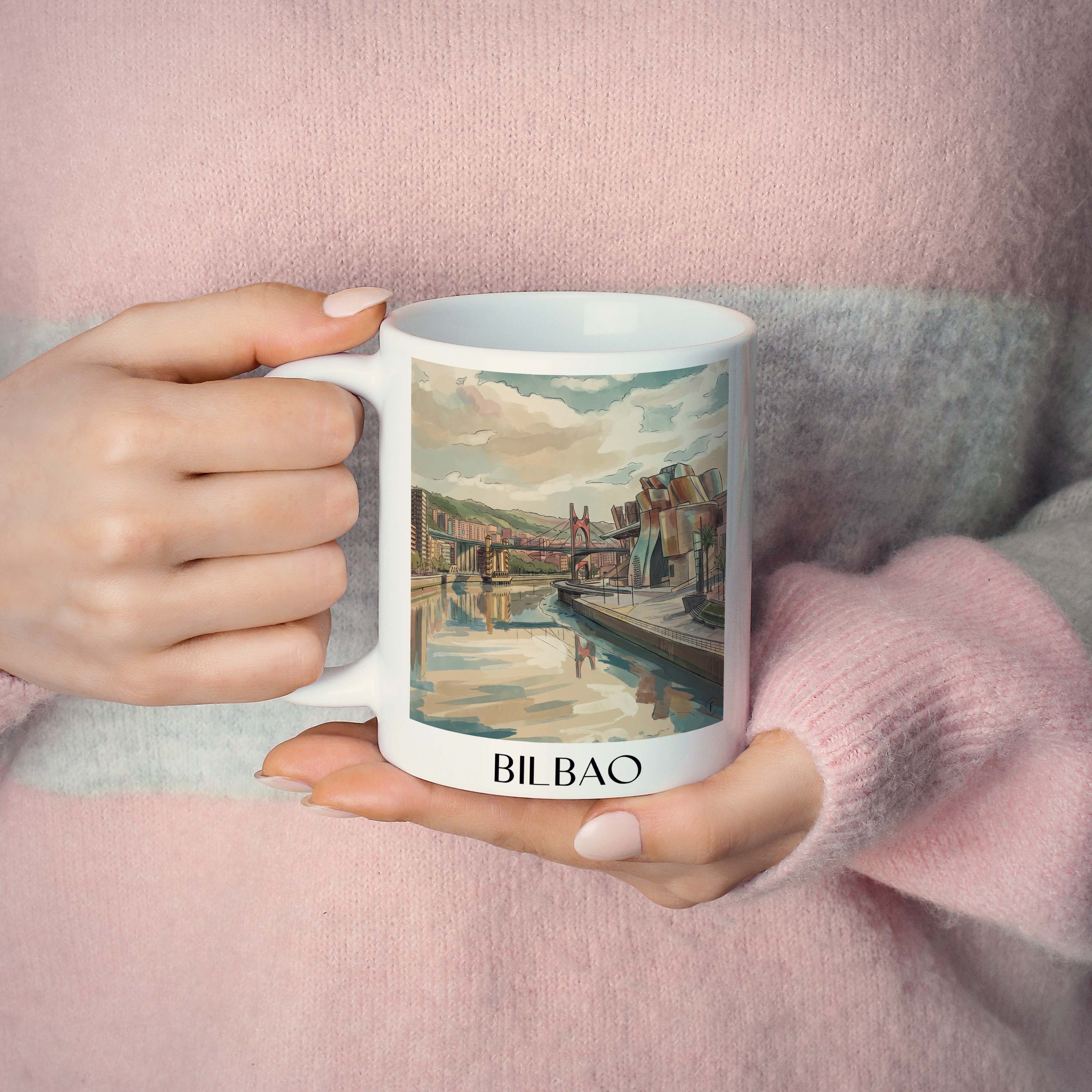 bilbao-spanien-spanien-kaffeebecher-aquarell