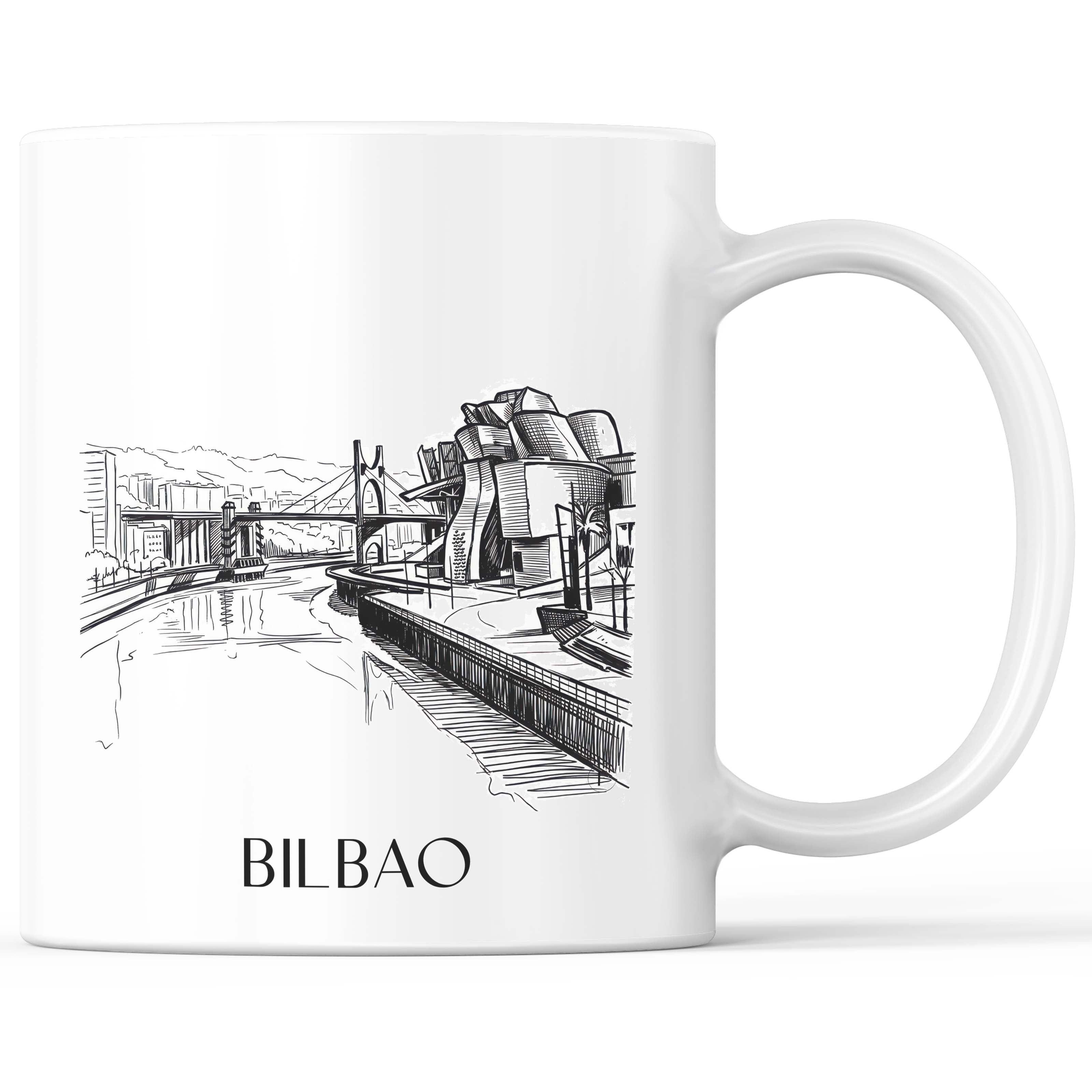 Bilbao Kaffeebecher - Spanien - Spanien Becher - Kaffeetasse im Skizze Stil - favplace