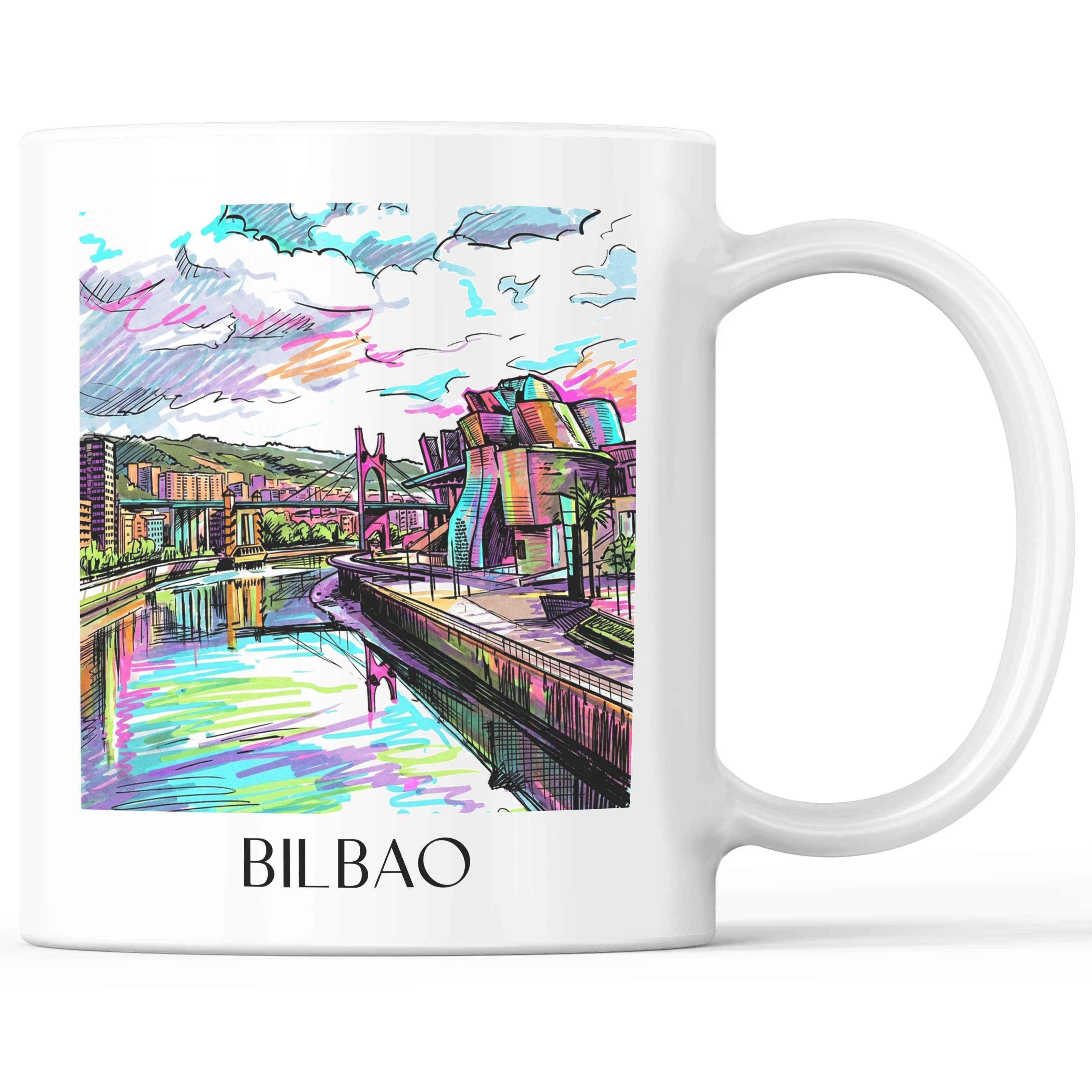 Bilbao Kaffeebecher - Spanien - Spanien Becher - Kaffeetasse im Tag Graffiti Stil - favplace