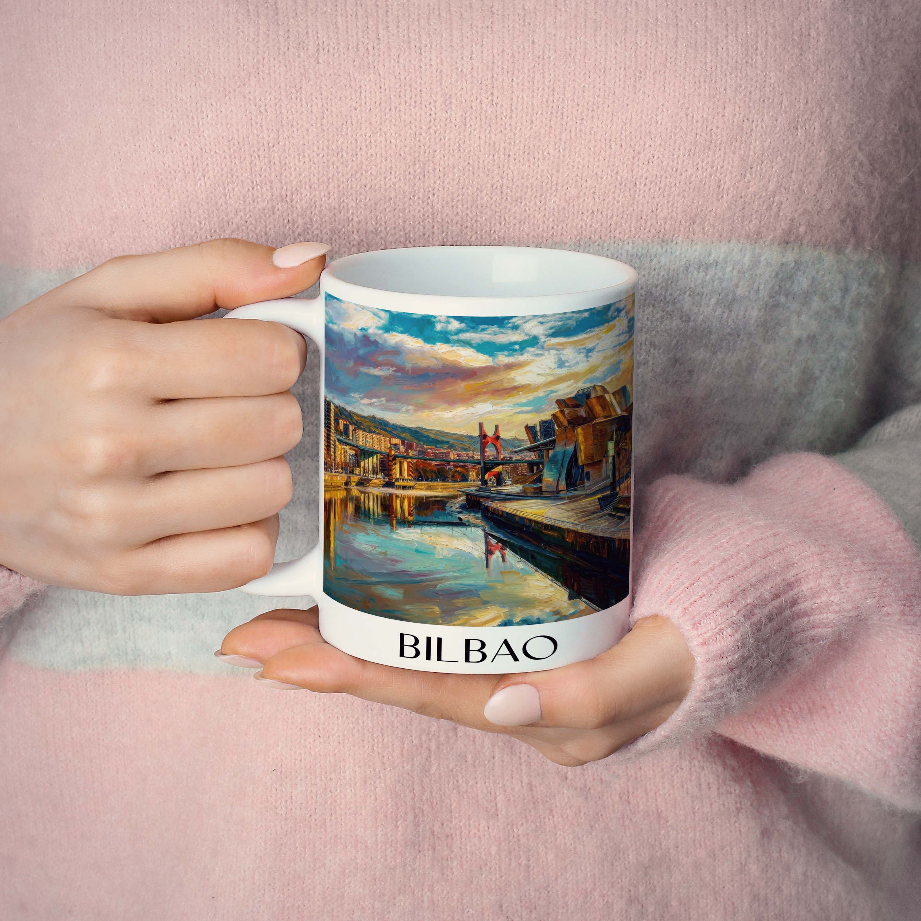 bilbao-spanien-spanien-kaffeebecher-oil-painting-oelgemaelde