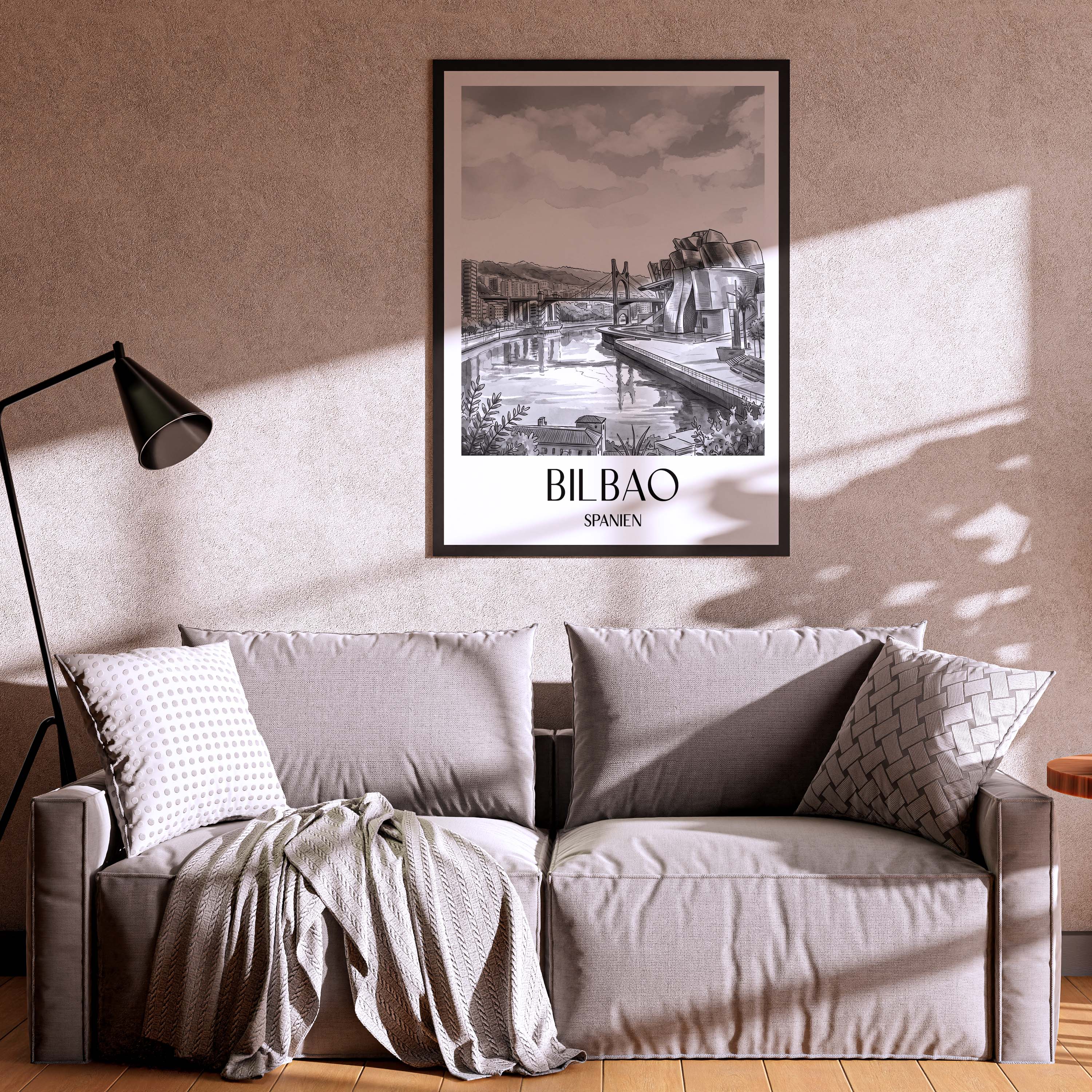 bilbao-spanien-spanien-poster-aquarell-schwarz-weiss