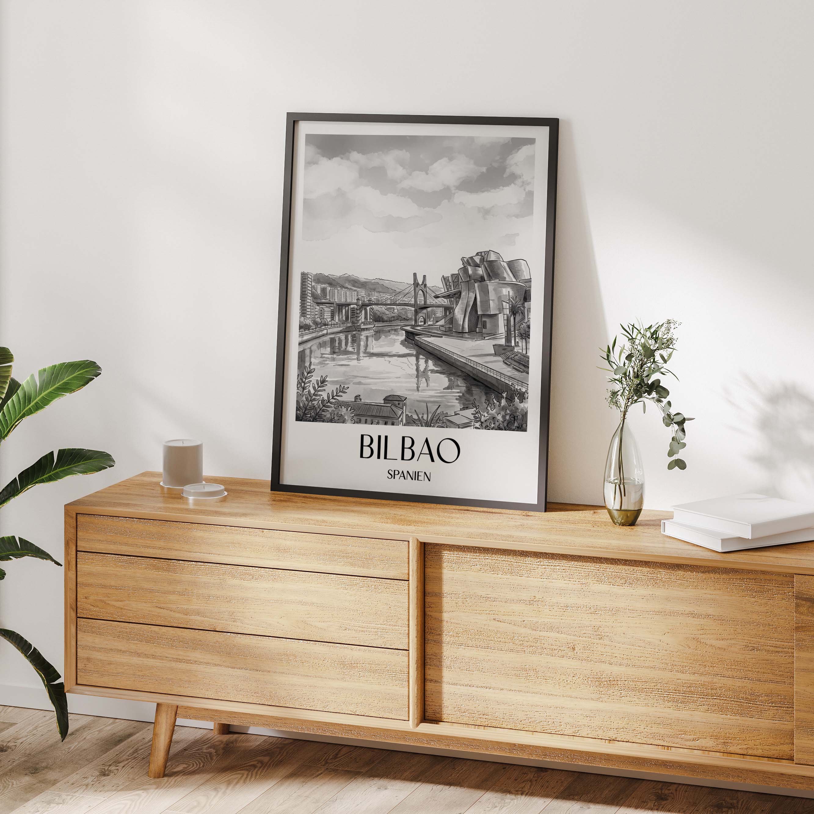 bilbao-spanien-spanien-poster-aquarell-schwarz-weiss