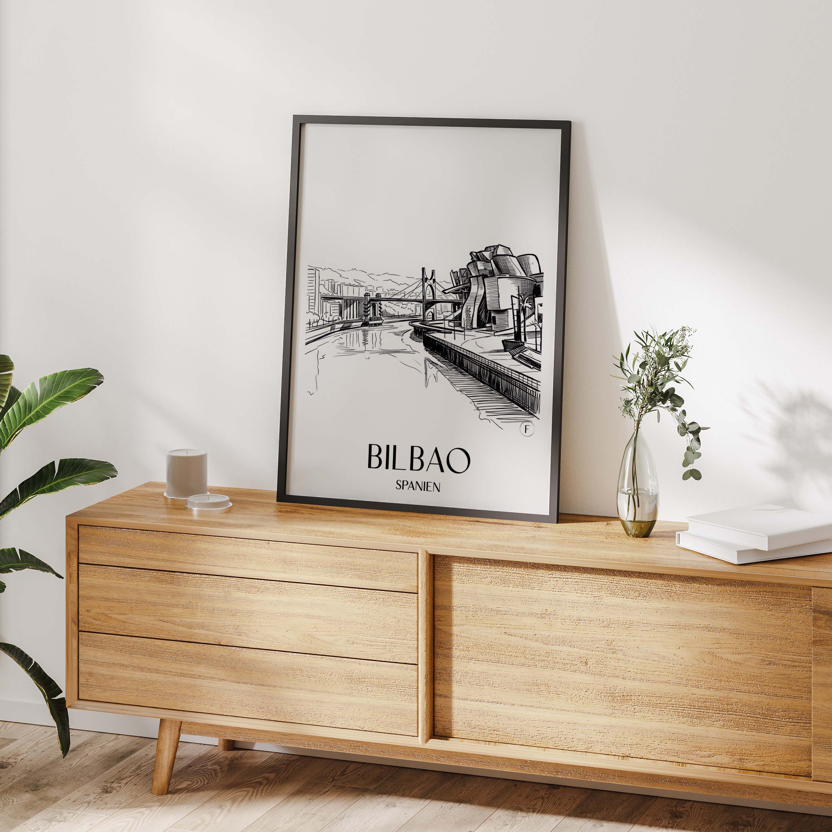 bilbao-spanien-spanien-poster-skizze