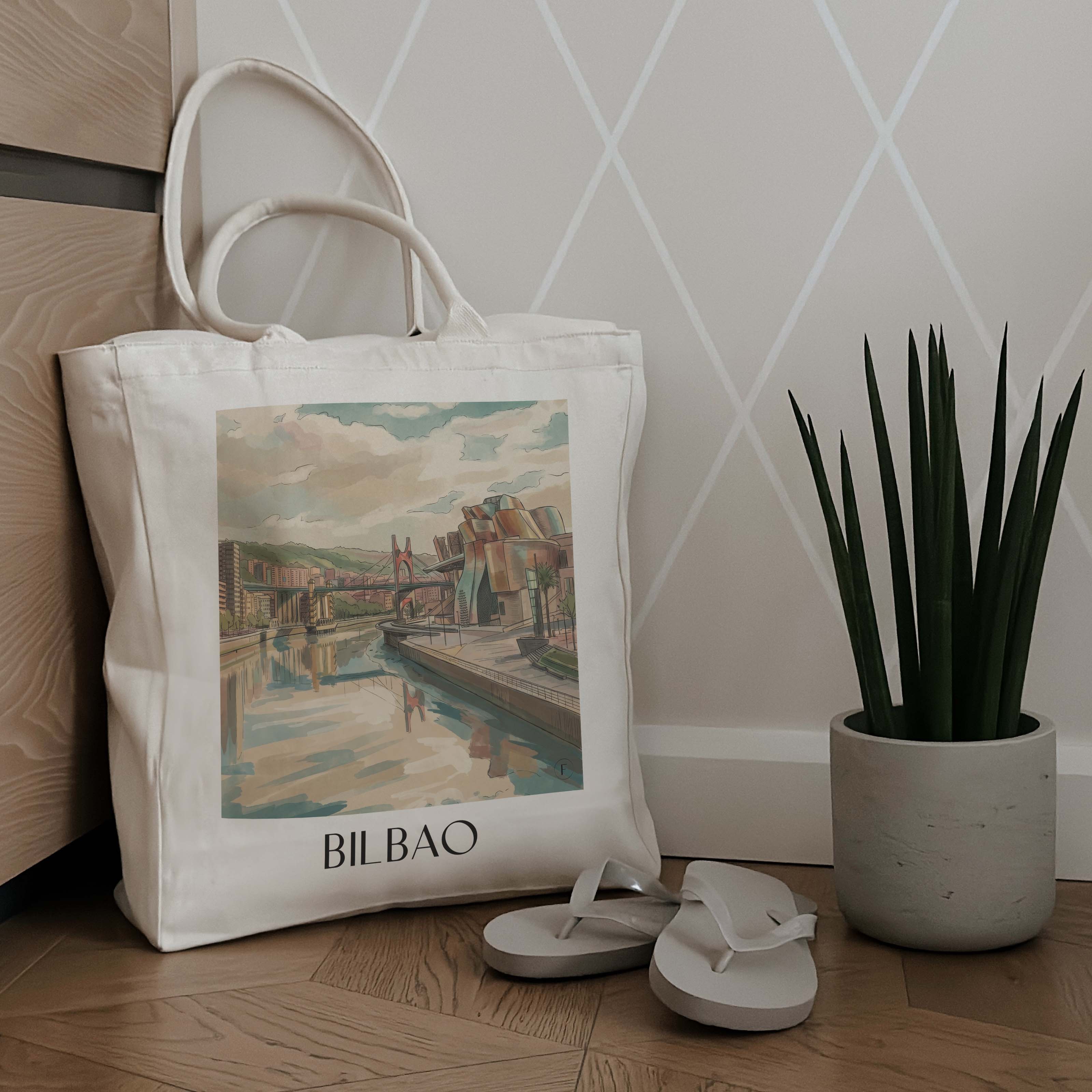 bilbao-spanien-spanien-einkaufstasche-aquarell