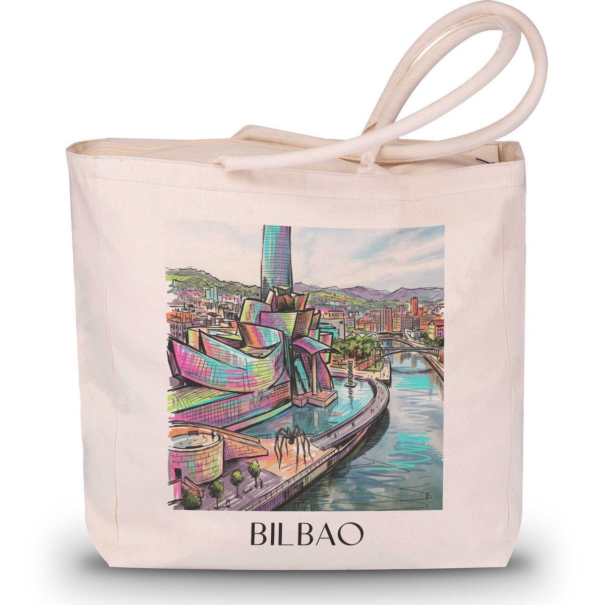 Bilbao - Spanien Tote Bag - Einkaufstasche im Tag Graffiti Stil - favplace