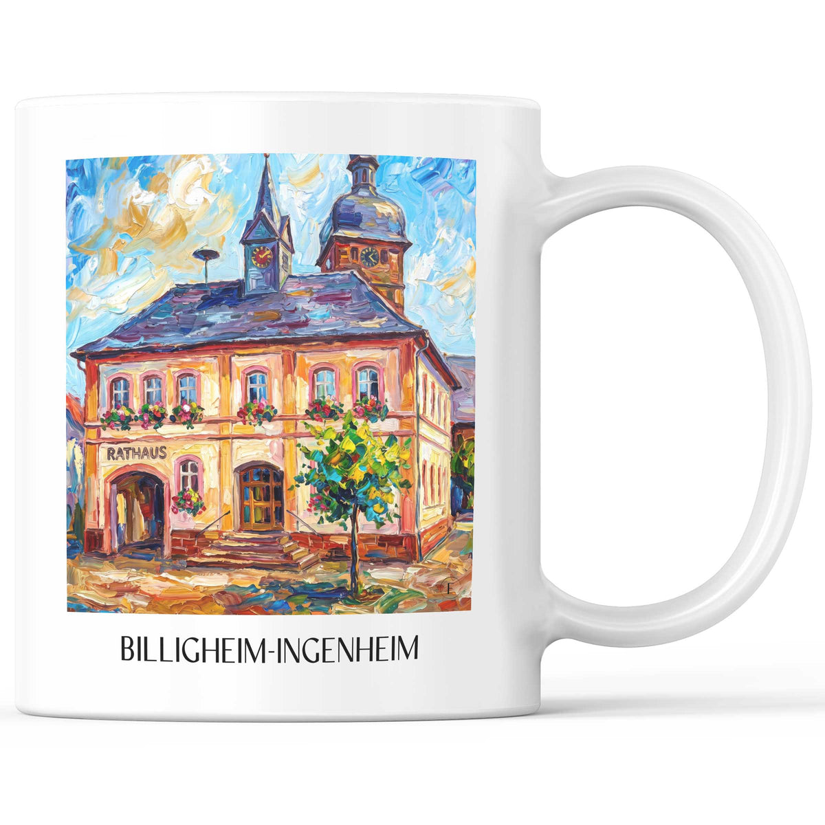 Billigheim-Ingenheim Kaffeebecher - Rheinland-Pfalz - Deutschland Becher - Kaffeetasse im Ölgemälde Stil - favplace
