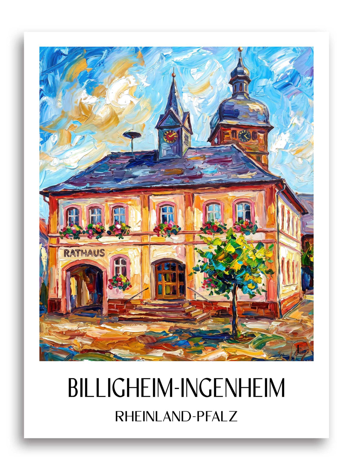 Billigheim-Ingenheim Poster - Rheinland-Pfalz - Deutschland Kunstdruck - Ölgemälde von A4 bis A1 - favplace