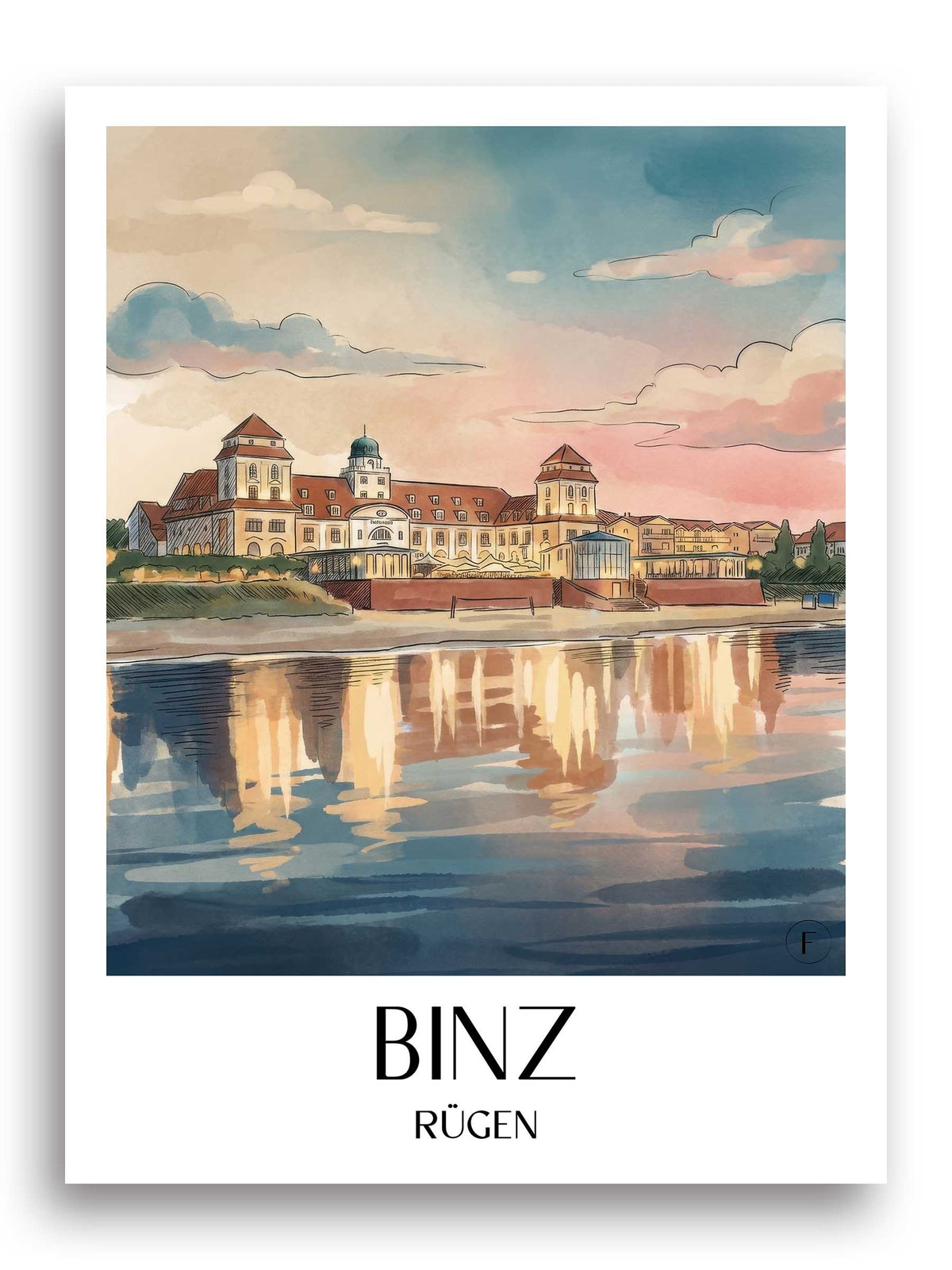 binz-rügen-deutschland-poster-aquarell