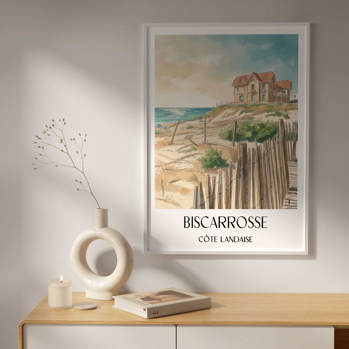 biscarrosse-côte-landaise-frankreich-poster-aquarell