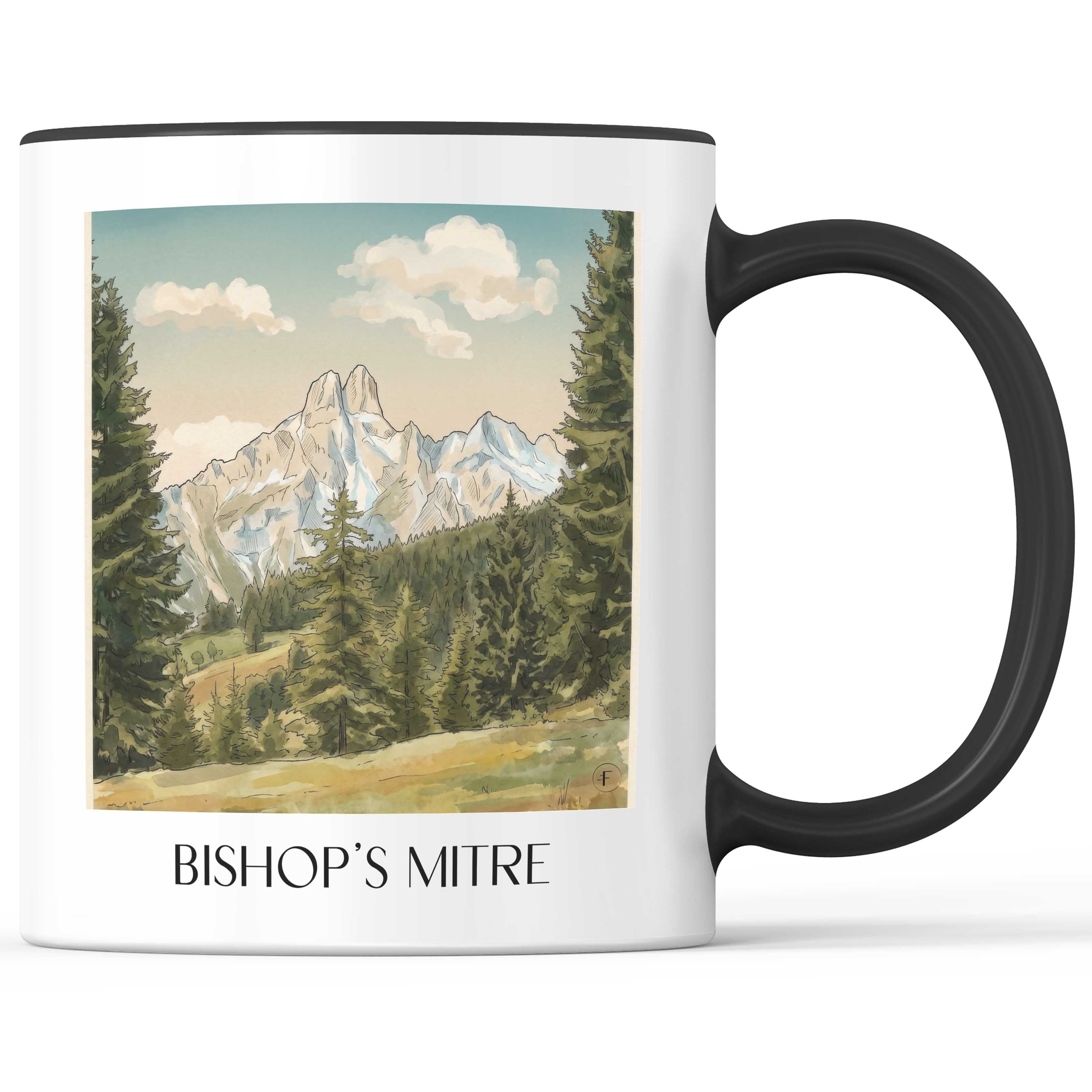 Bischofsmütze Kaffeebecher - Dachsteingebirge - Österreich Becher - Kaffeetasse im Aquarell Stil - favplace