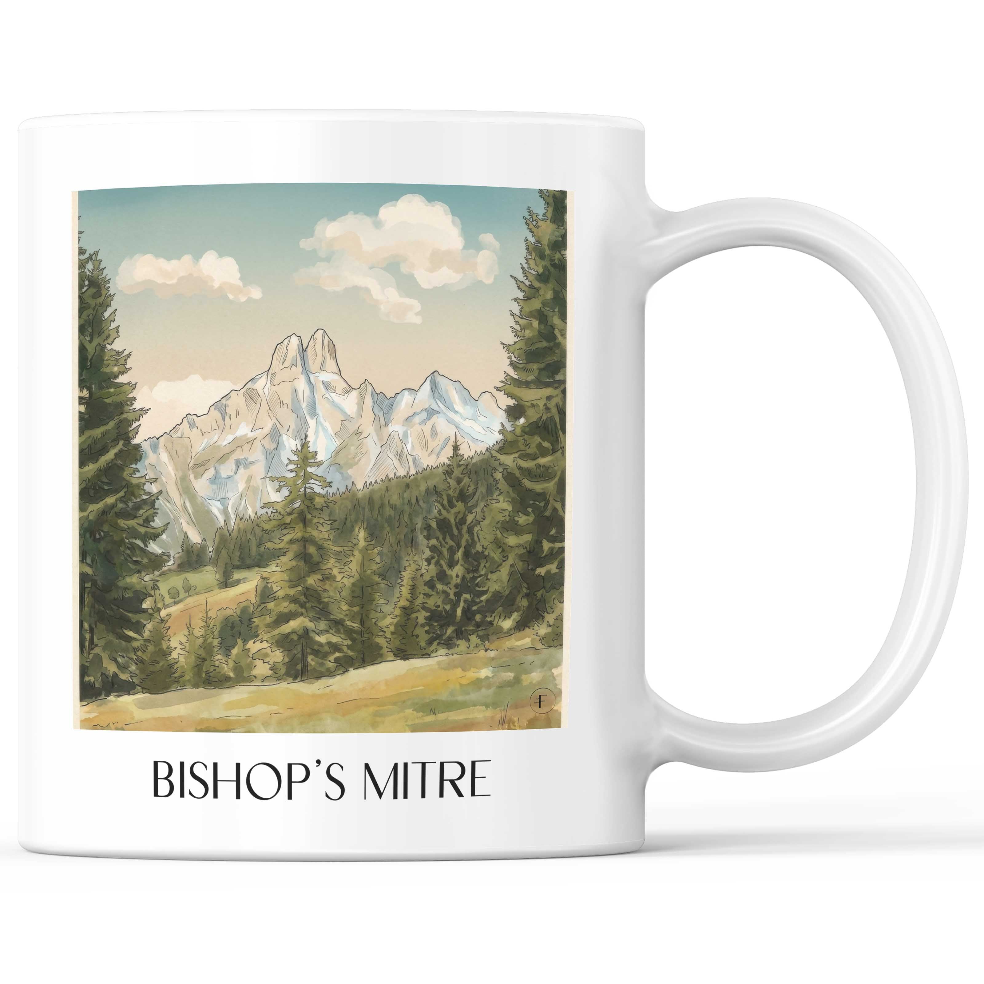 Bischofsmütze Kaffeebecher - Dachsteingebirge - Österreich Becher - Kaffeetasse im Aquarell Stil - favplace