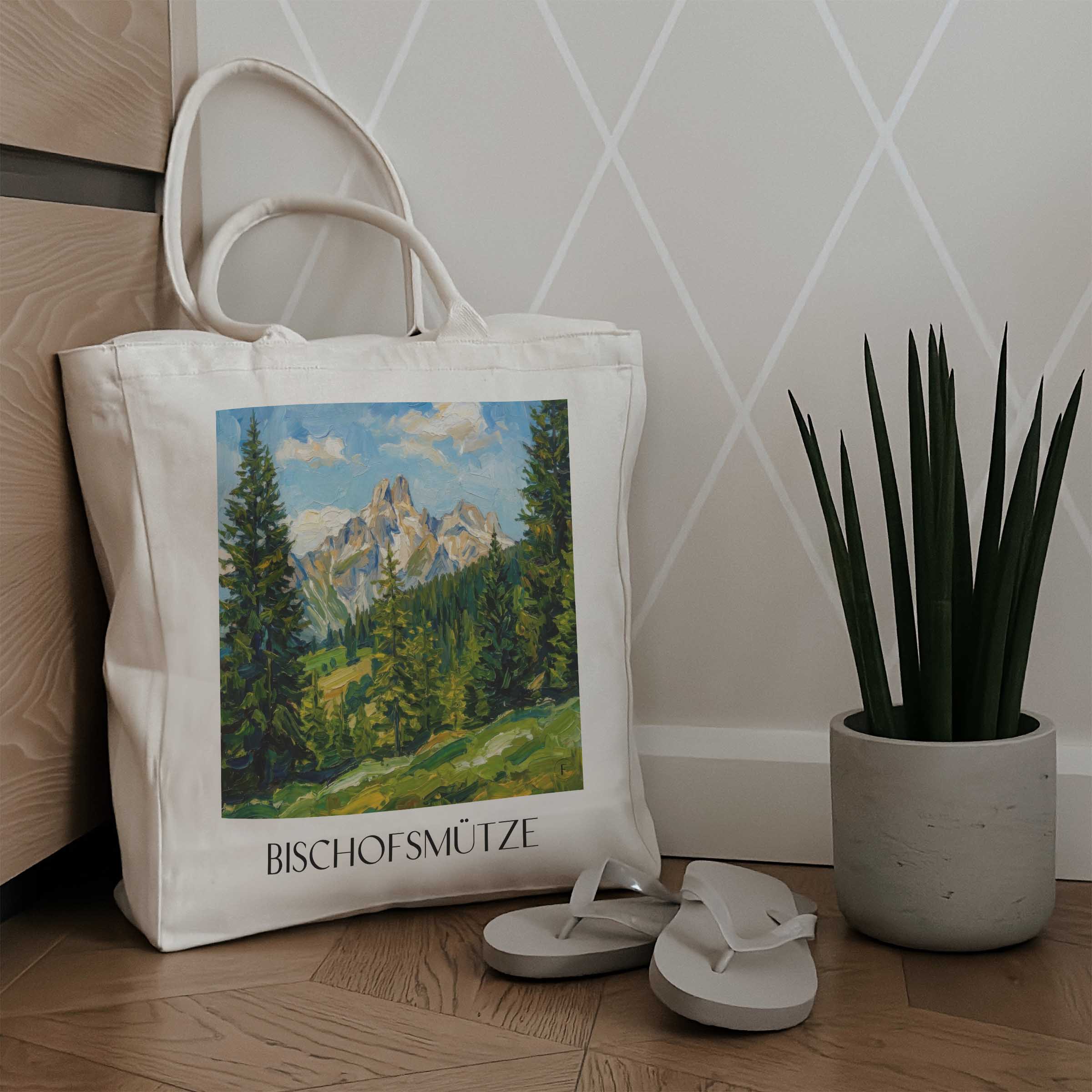 bischofsmütze-dachsteingebirge-österreich-einkaufstasche-oil-painting-oelgemaelde