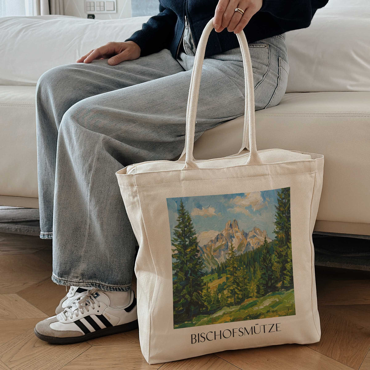 bischofsmütze-dachsteingebirge-österreich-einkaufstasche-oil-painting-oelgemaelde