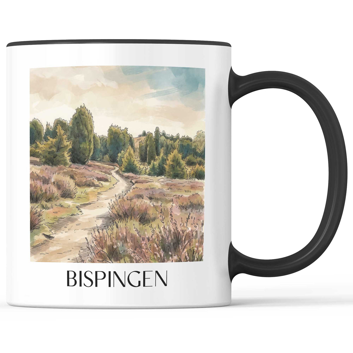 bispingen-lüneburger-heide-deutschland-kaffeebecher-aquarell