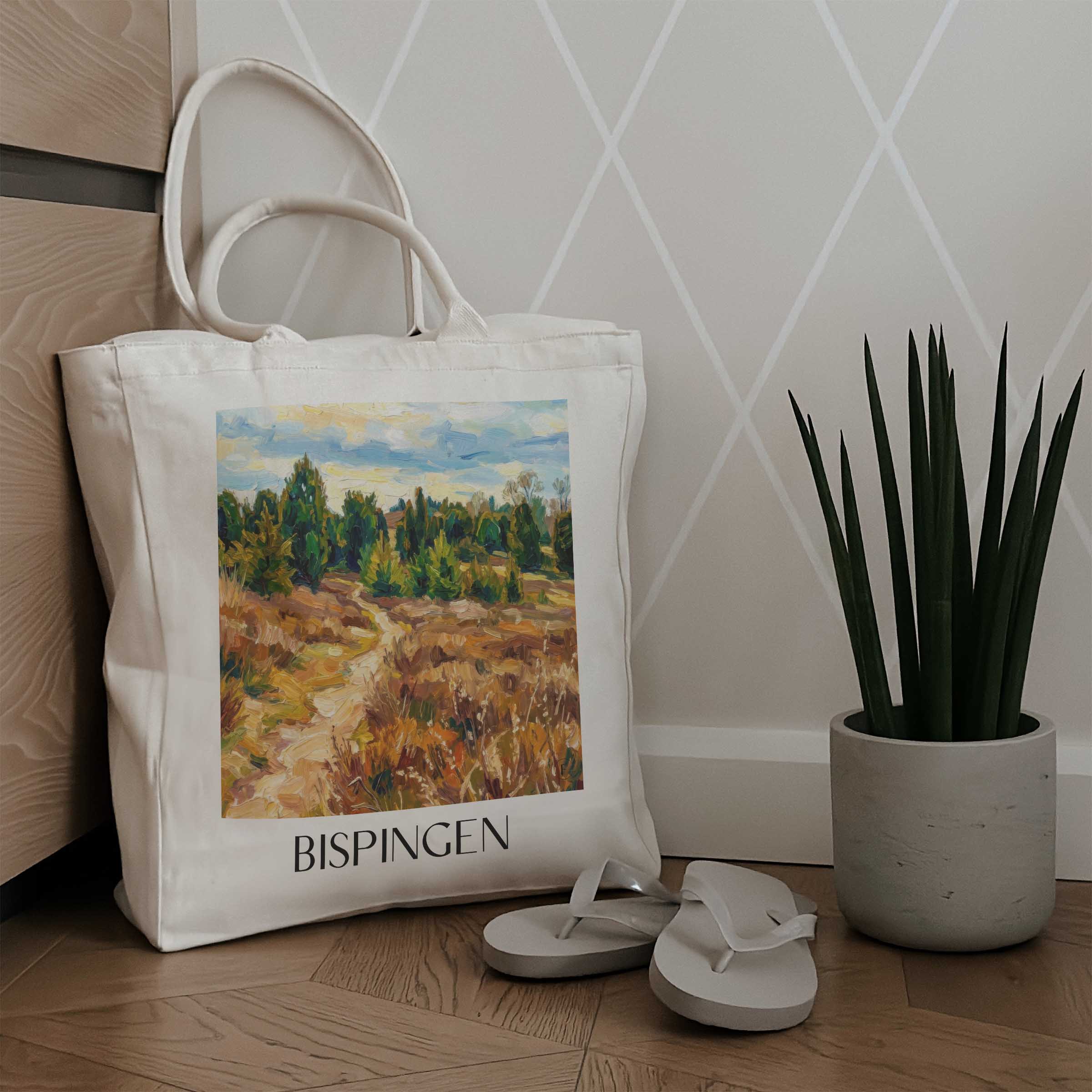 bispingen-lüneburger-heide-deutschland-einkaufstasche-oil-painting-oelgemaelde