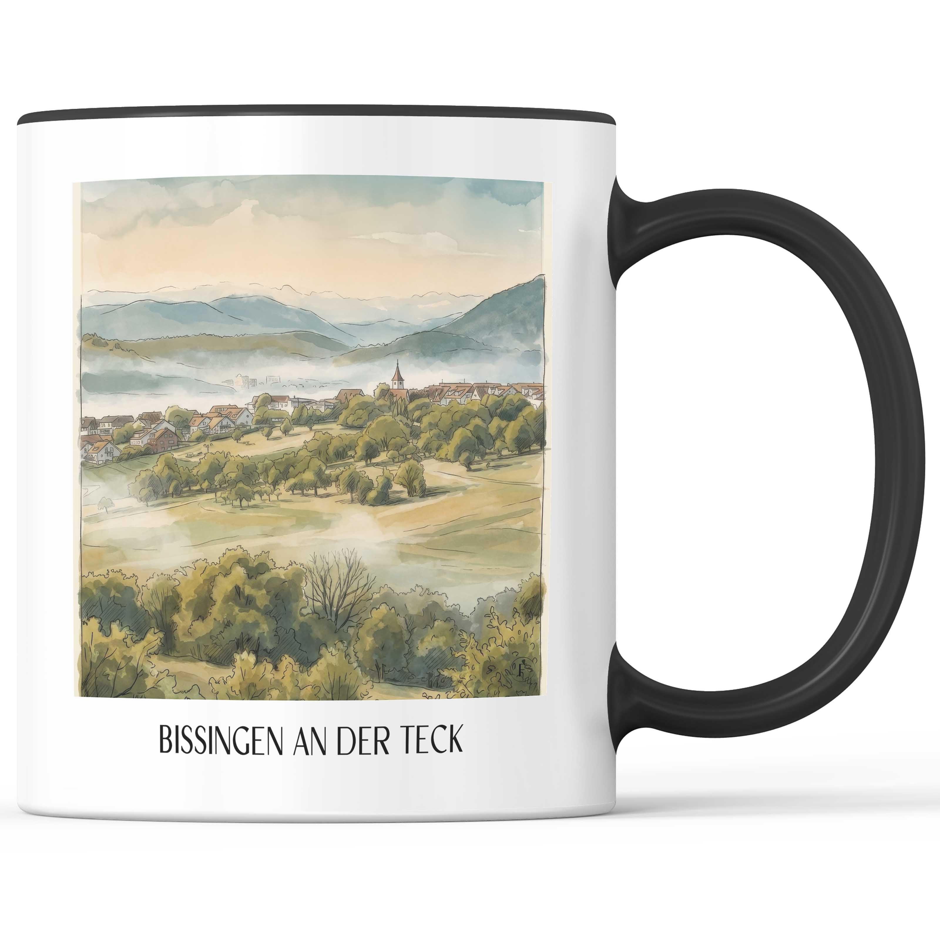 Bissingen an der Teck - Deutschland Becher - Kaffeetasse im Aquarell Stil - favplace