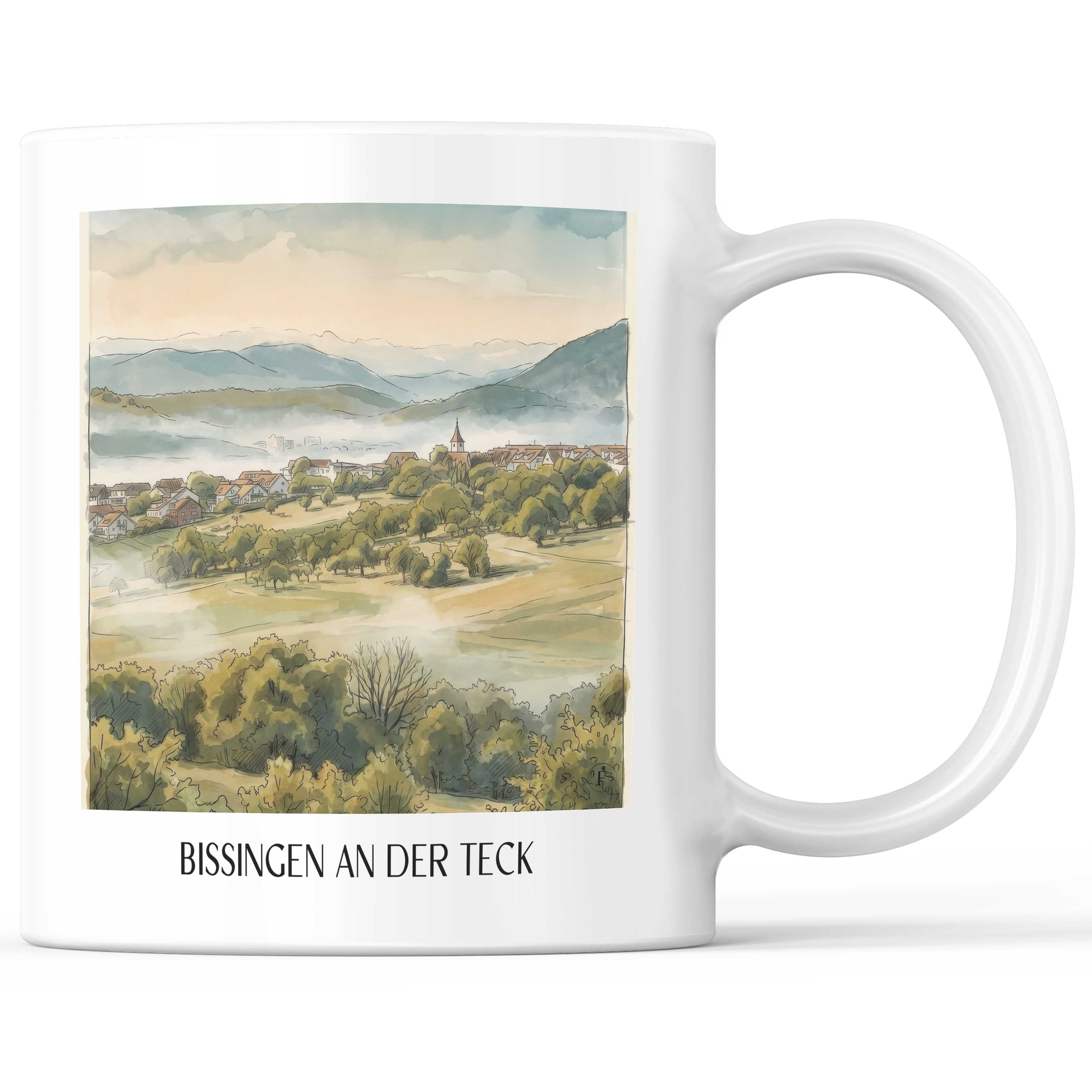 Bissingen an der Teck - Deutschland Becher - Kaffeetasse im Aquarell Stil - favplace