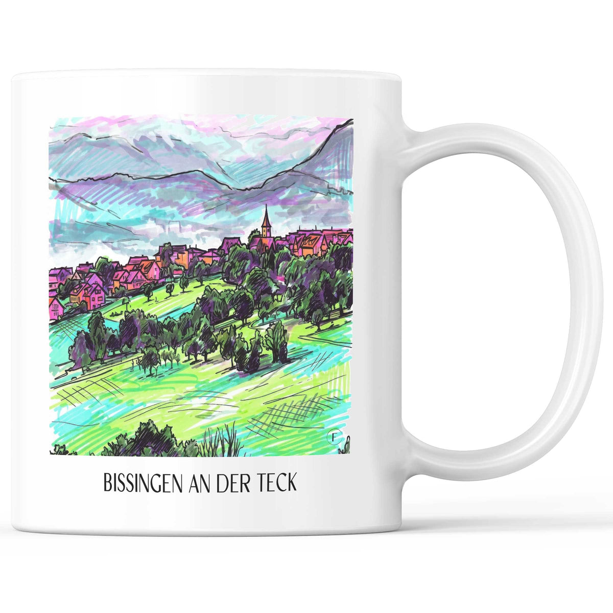 Bissingen an der Teck - Deutschland Becher - Kaffeetasse im Tag Graffiti Stil - favplace