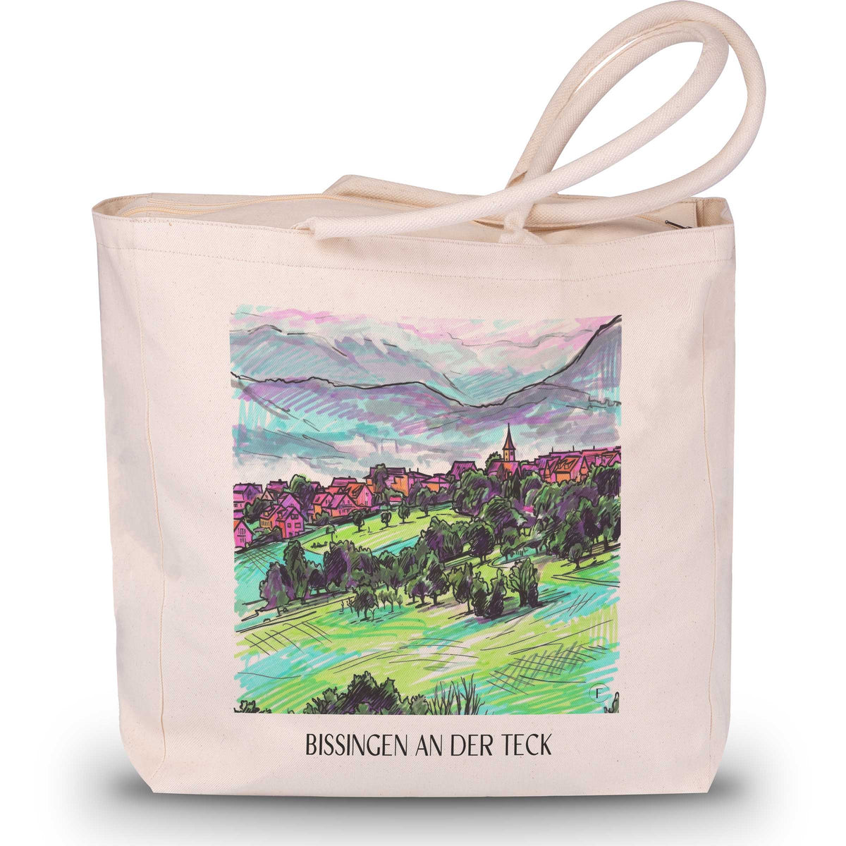 Bissingen an der Teck - Deutschland Tote Bag - Einkaufstasche im Tag Graffiti Stil - favplace