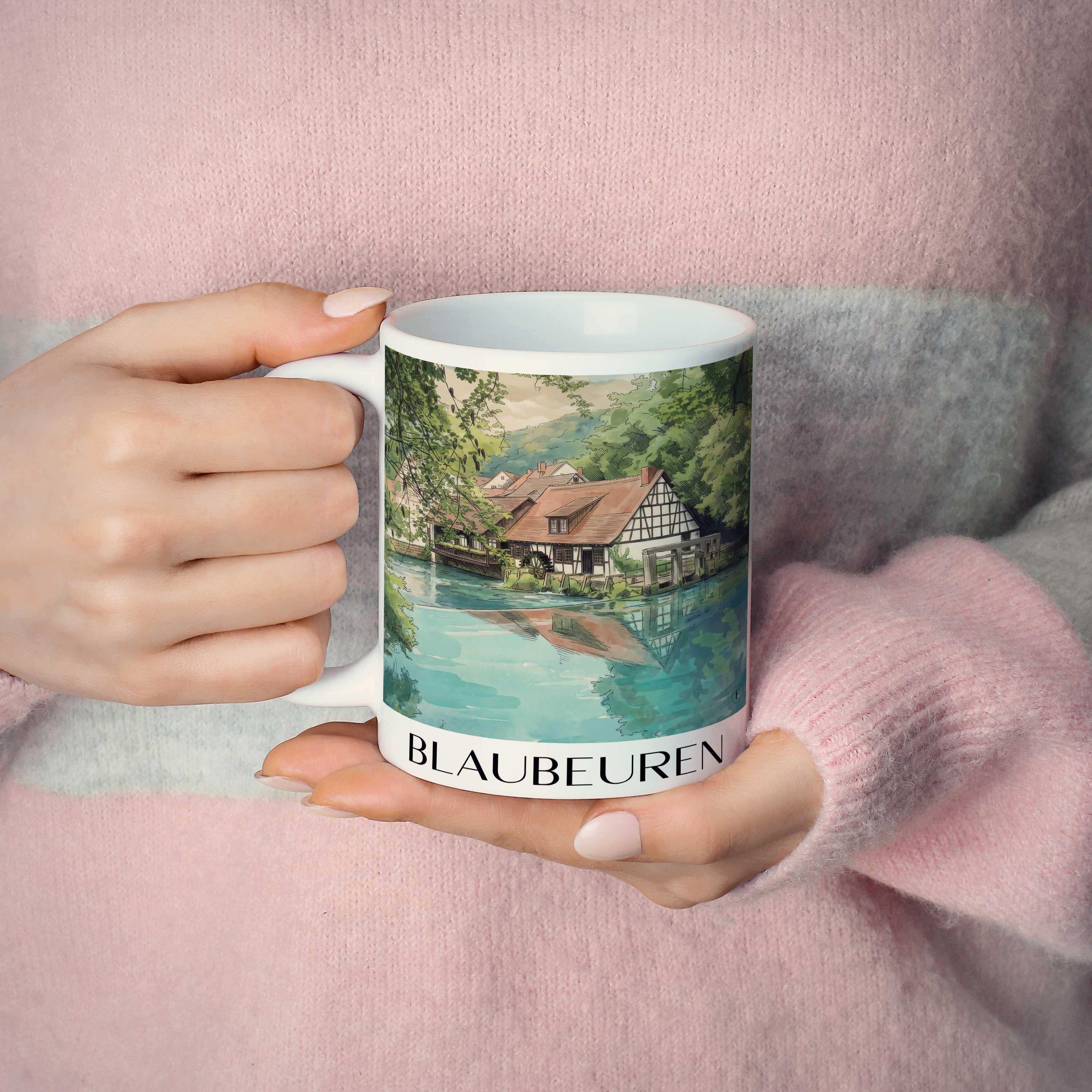 blaubeuren-deutschland-kaffeebecher-aquarell