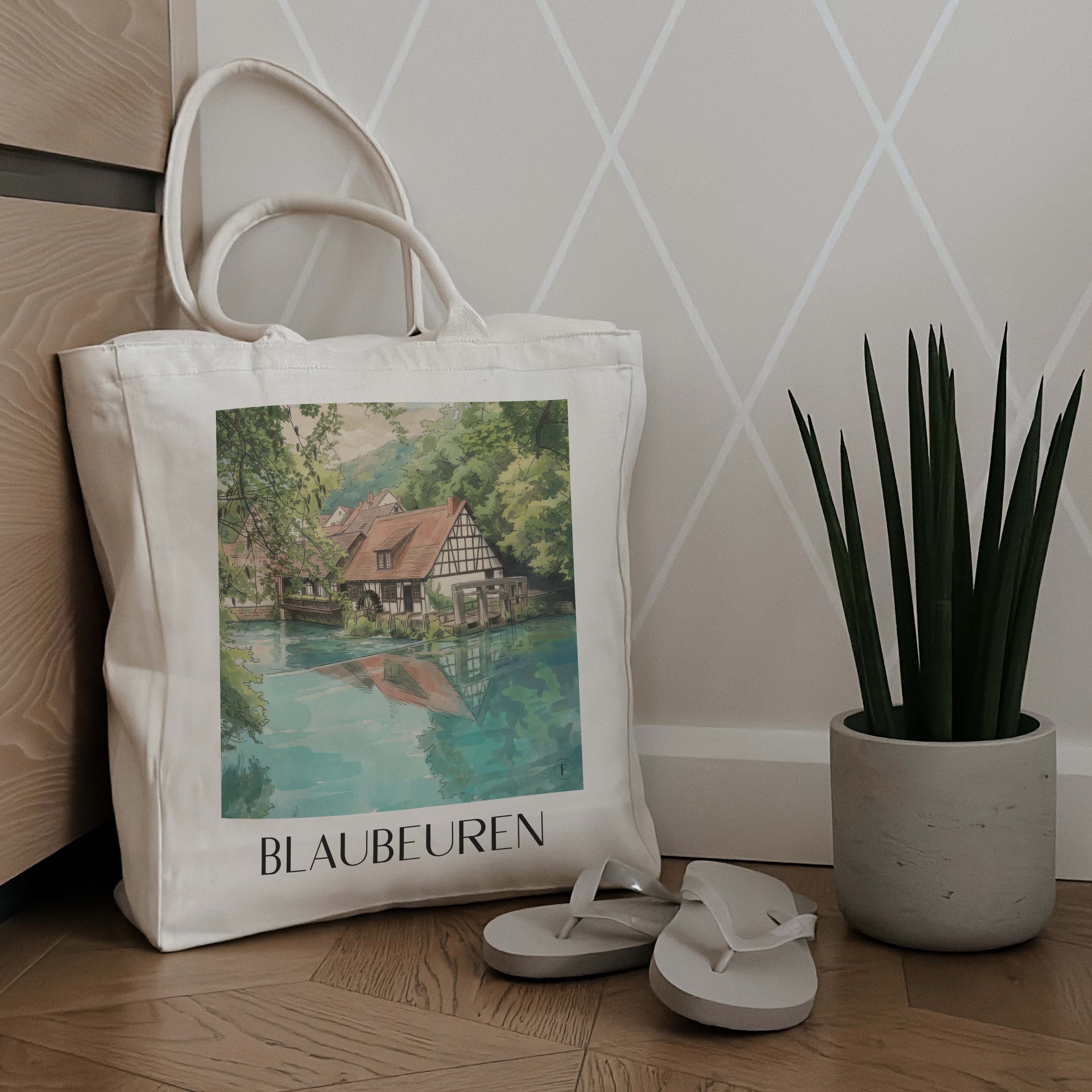 blaubeuren-deutschland-einkaufstasche-aquarell