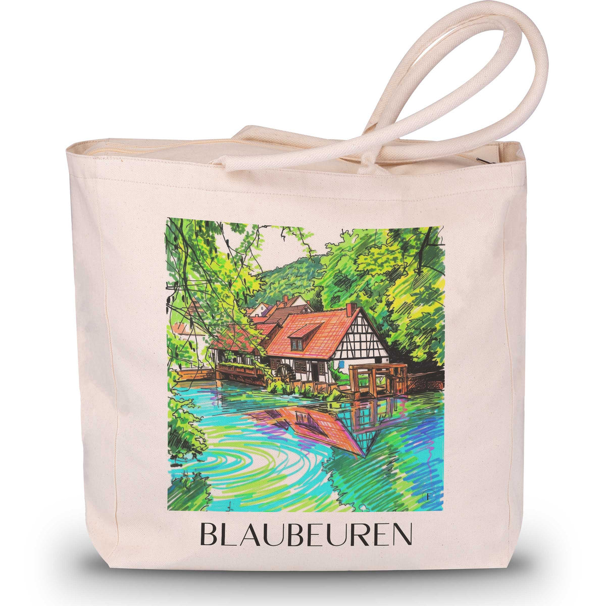 Blaubeuren - Deutschland Tote Bag - Einkaufstasche im Tag Graffiti Stil - favplace