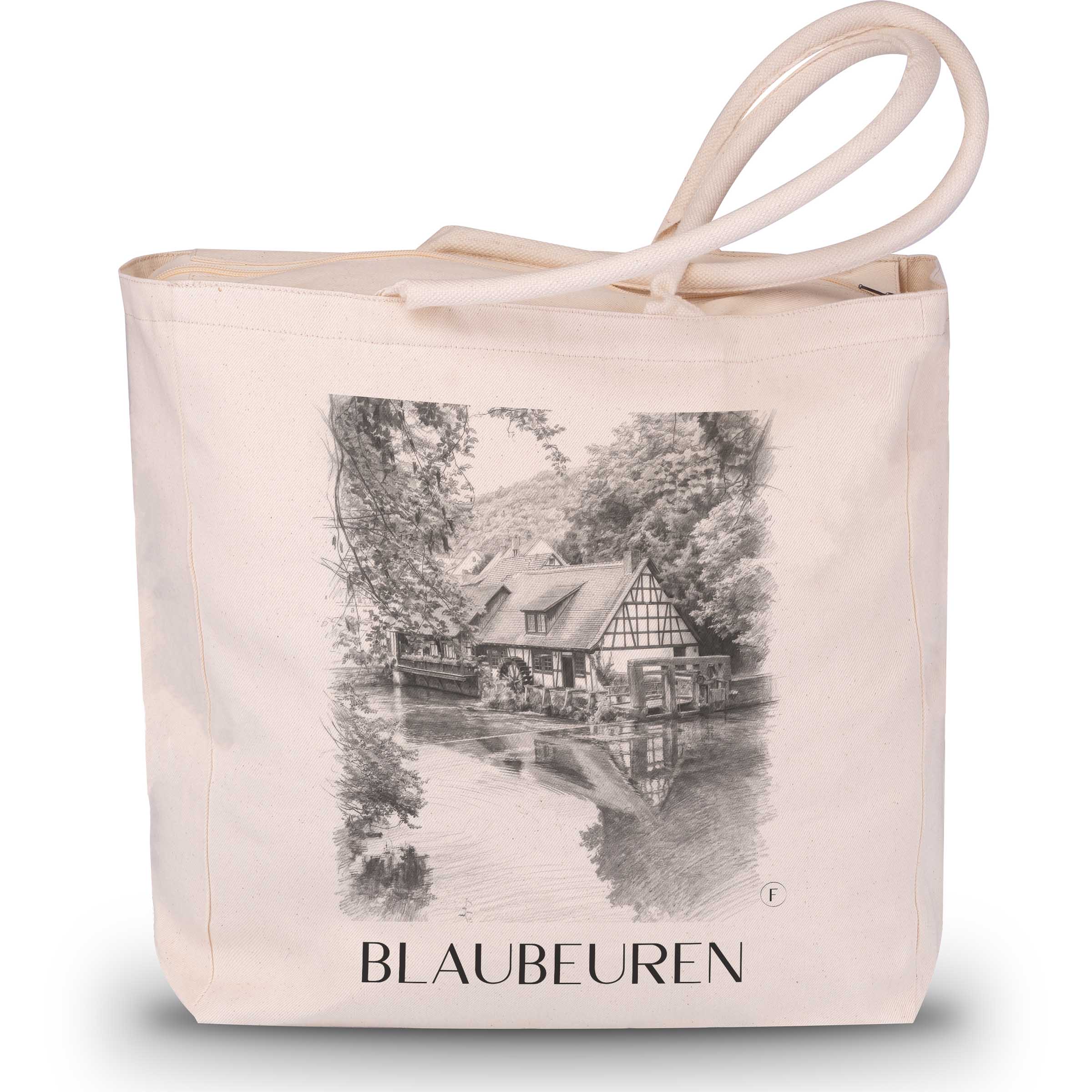 blaubeuren-deutschland-einkaufstasche-bleistift-zeichnung-drawing