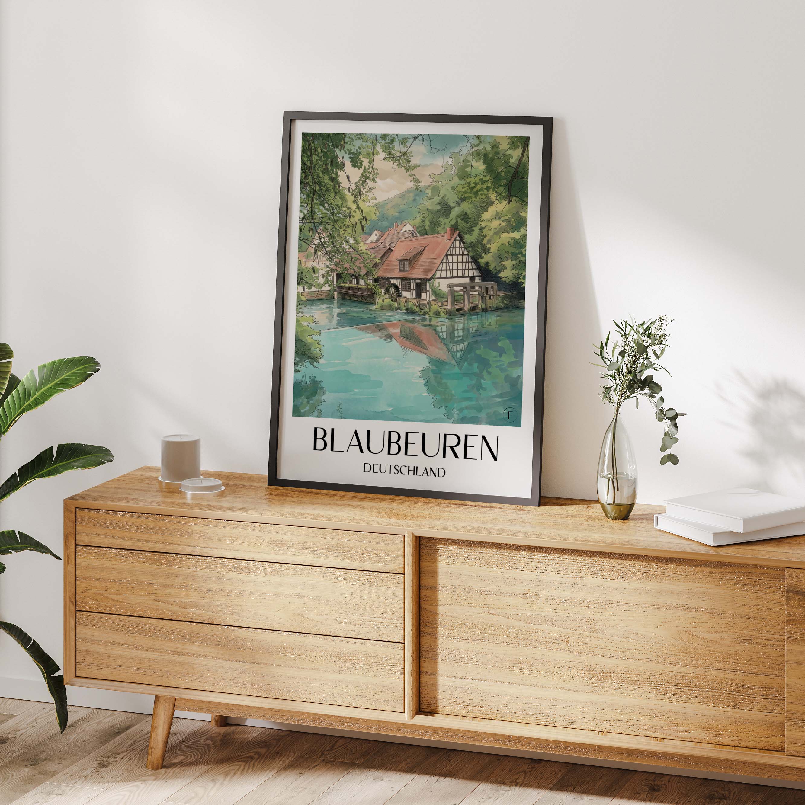 blaubeuren-deutschland-poster-aquarell