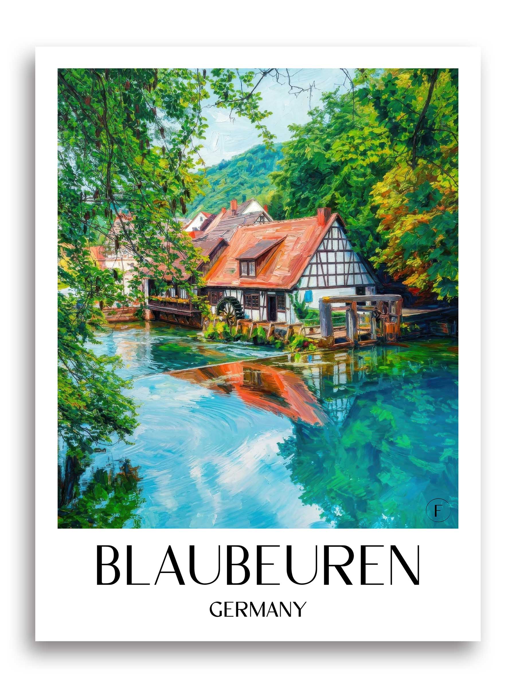 Blaubeuren Poster - - Deutschland Kunstdruck - Ölgemälde von A4 bis A1 - favplace