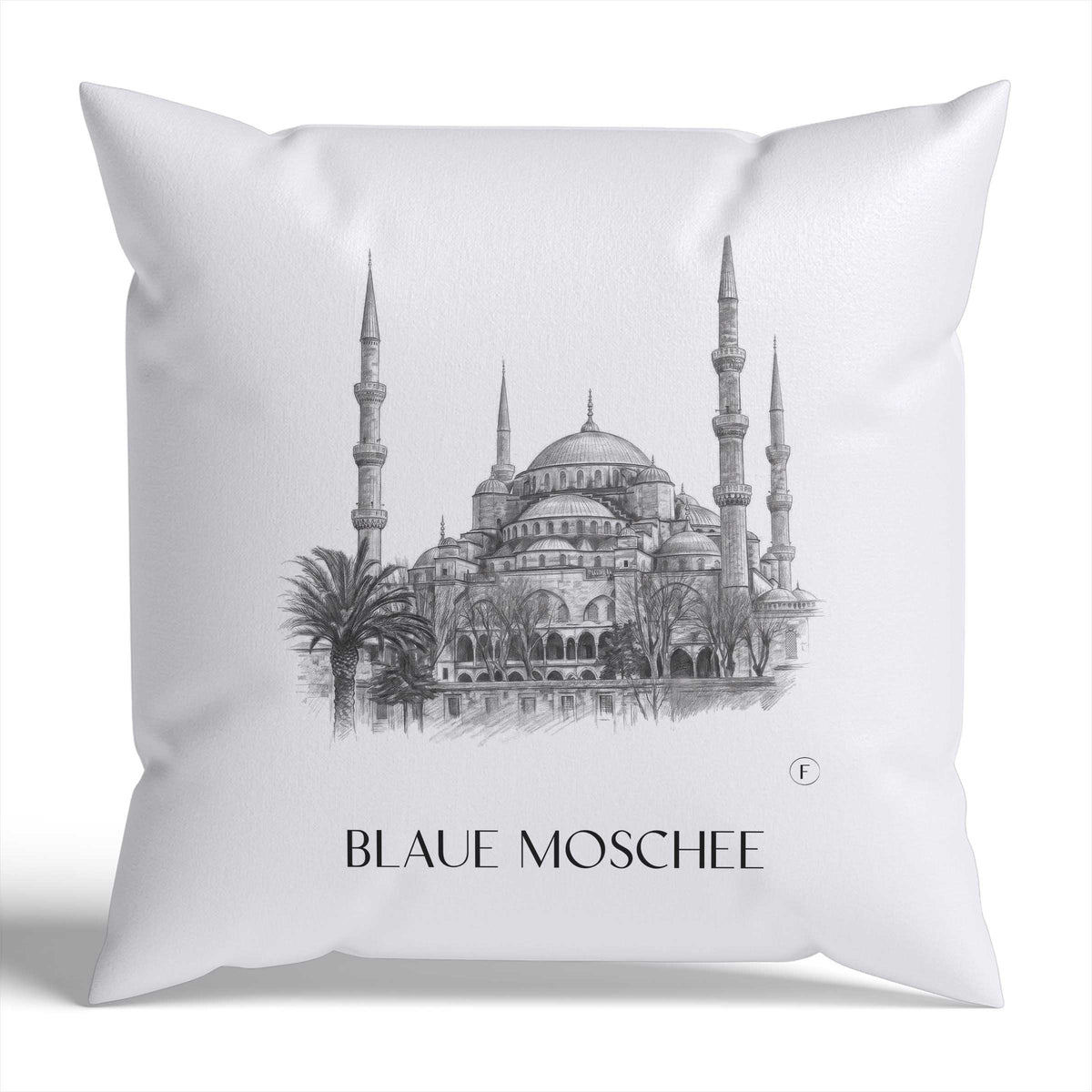 blaue-moschee-türkei-türkei-kissenbezug-bleistift-zeichnung-drawing
