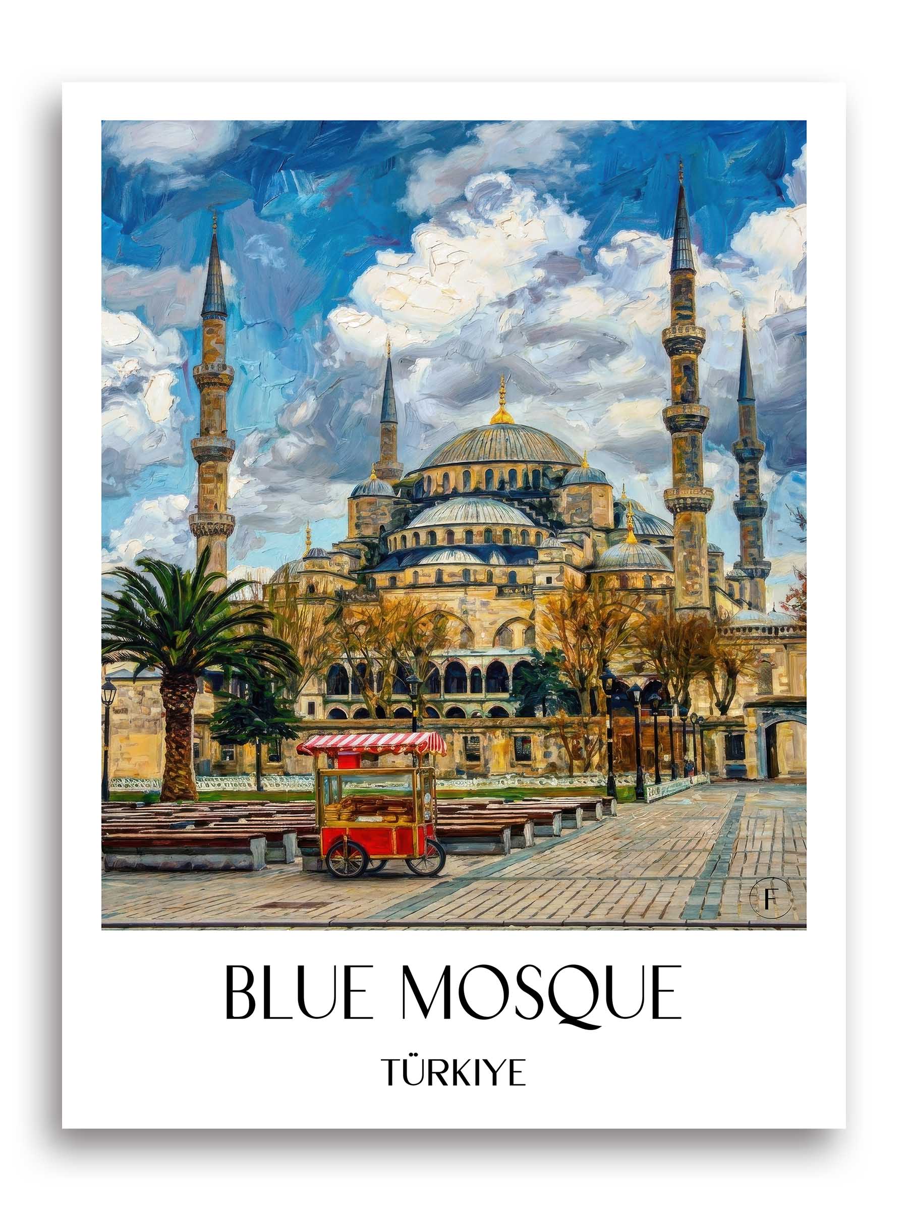 Blaue Moschee Poster - - Türkei Kunstdruck - Ölgemälde von A4 bis A1 - favplace