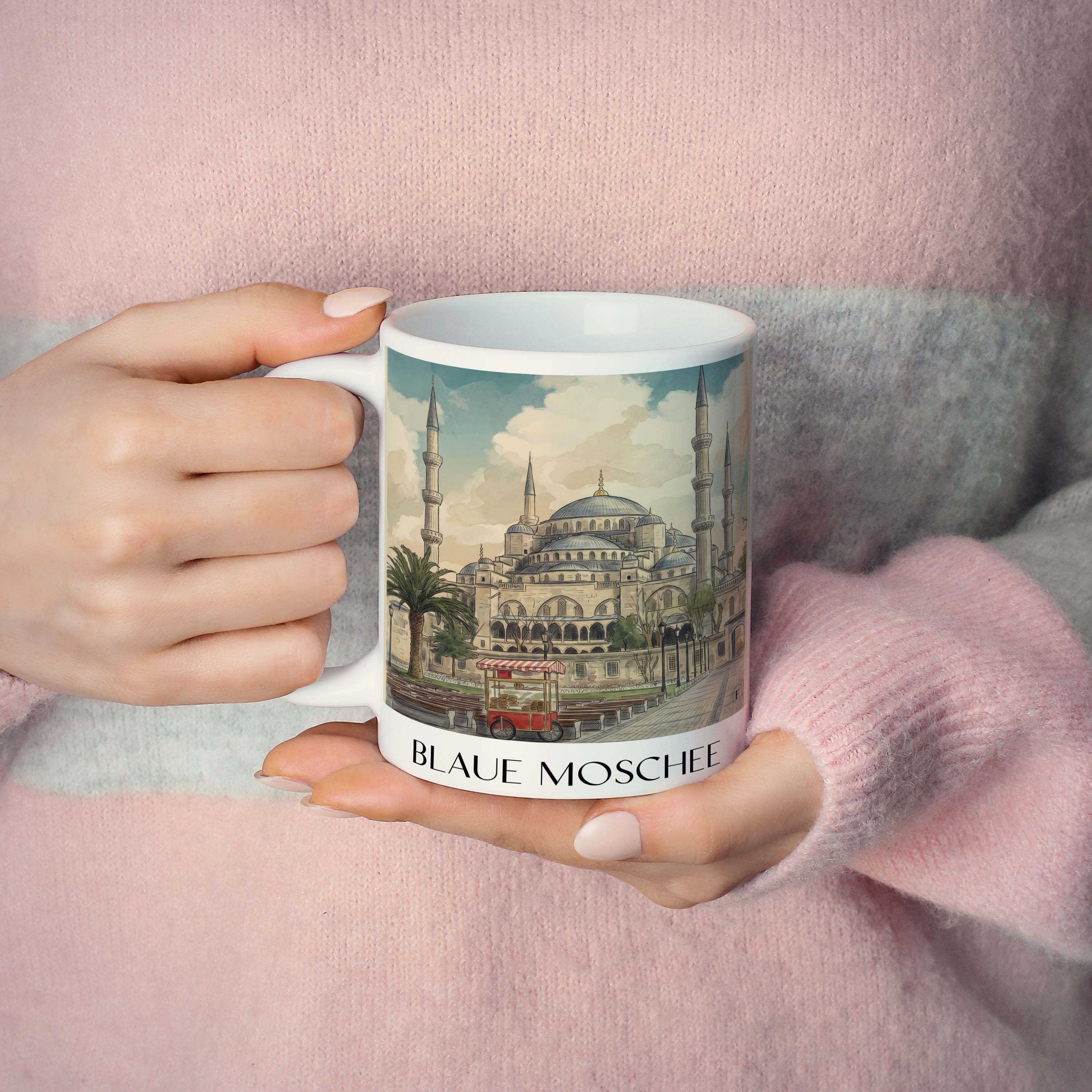 blaue-moschee-türkei-kaffeebecher-aquarell