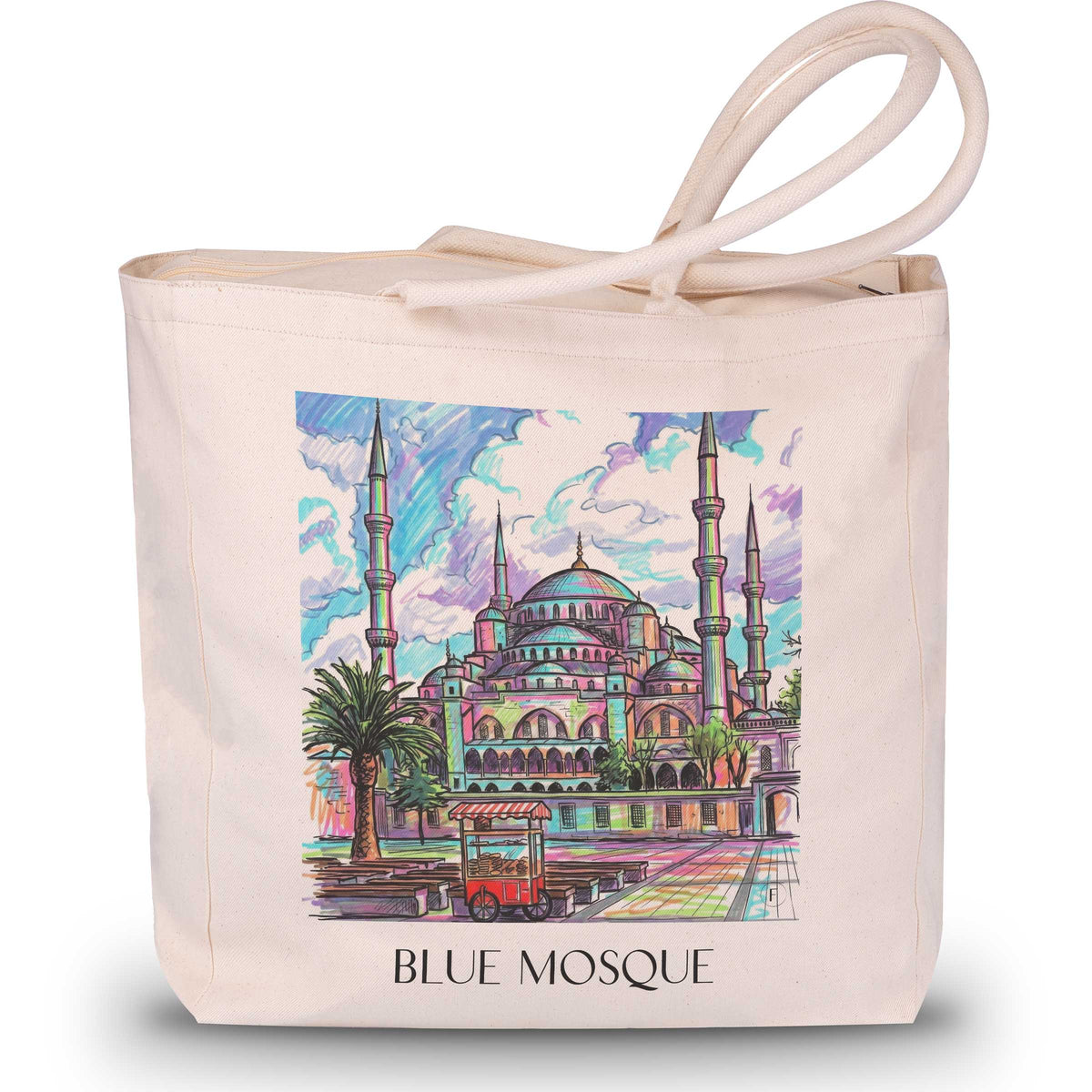 Blaue Moschee - Türkei Tote Bag - Einkaufstasche im Tag Graffiti Stil - favplace