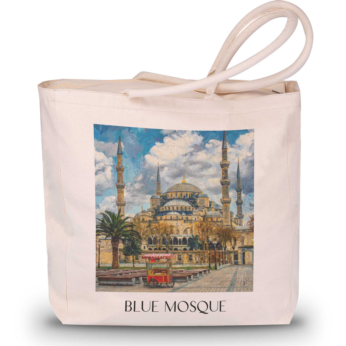 Blaue Moschee - Türkei Tote Bag - Einkaufstasche im Ölgemälde Stil - favplace