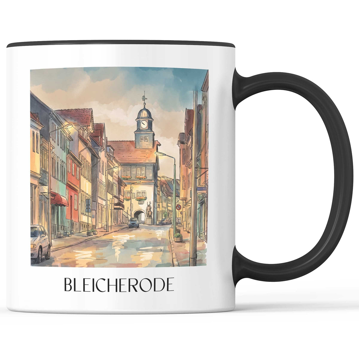 Bleicherode Kaffeebecher - Südharz - Deutschland Becher - Kaffeetasse im Aquarell Stil - favplace