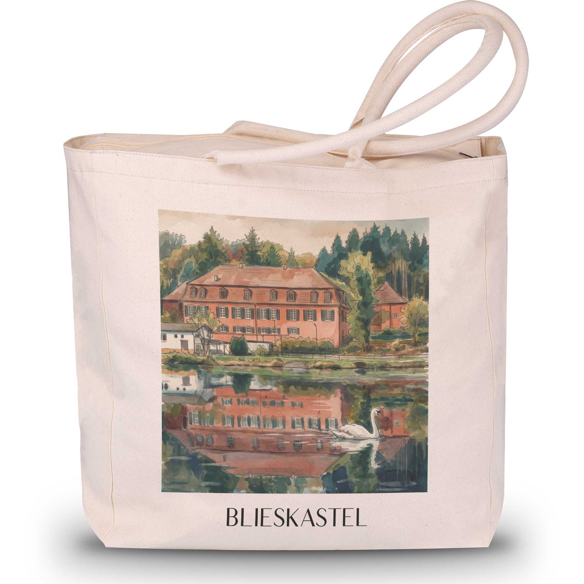 Blieskastel Shopping Tasche - Bliesgau - Deutschland Tote Bag - Einkaufstasche im Aquarell Stil - favplace