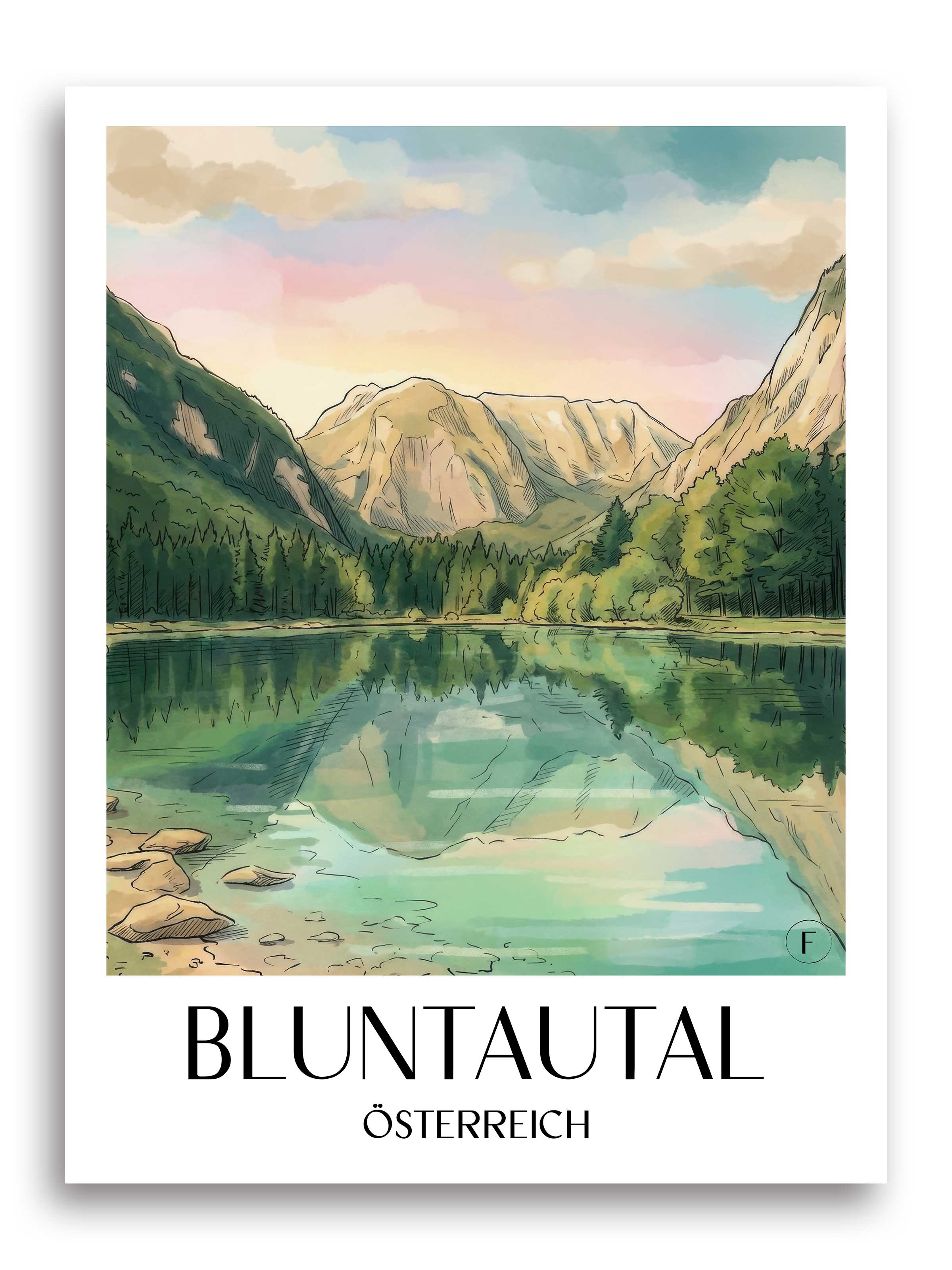 bluntautal-österreich-österreich-poster-aquarell
