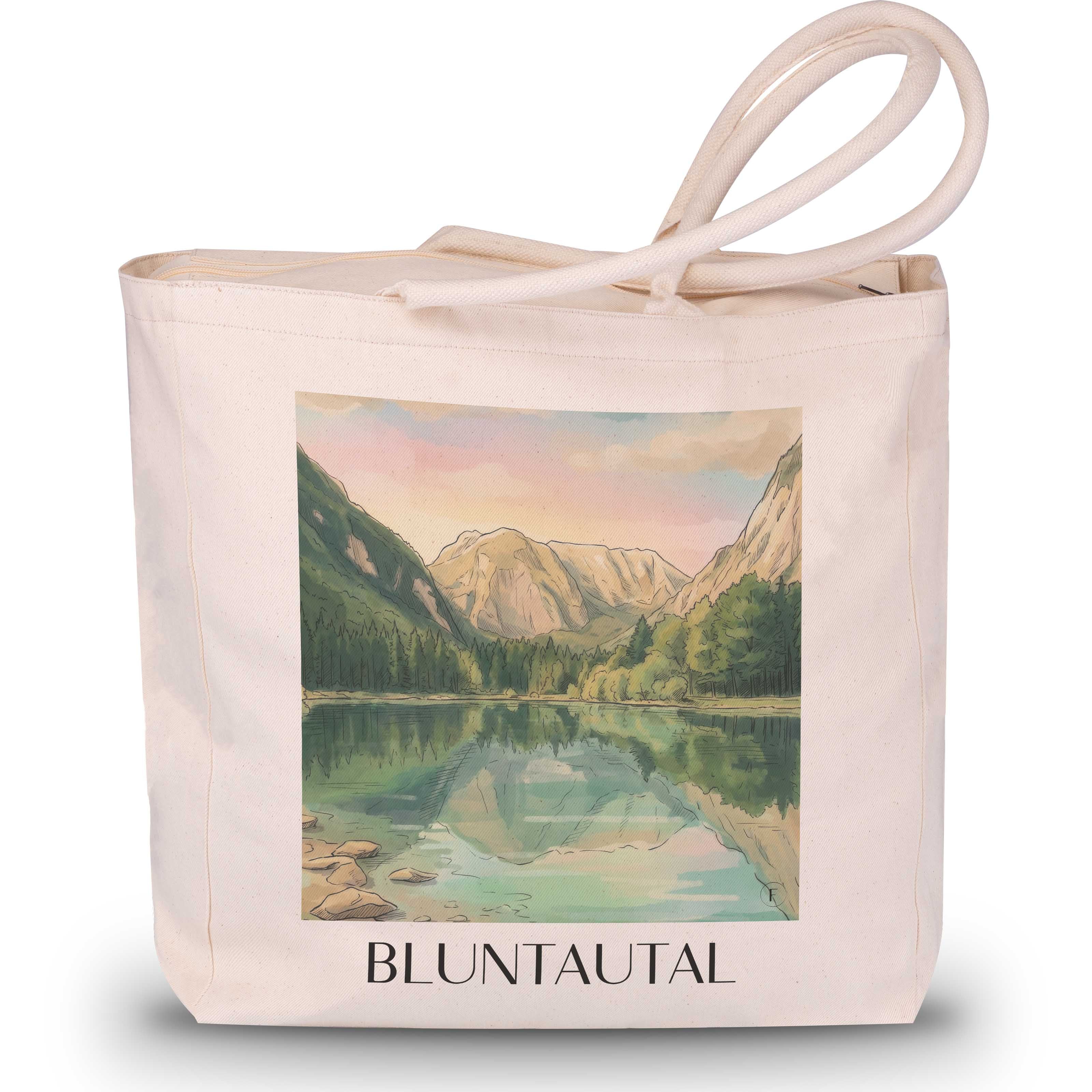 Bluntautal Shopping Tasche - Österreich - Österreich Tote Bag - Einkaufstasche im Aquarell Stil - favplace