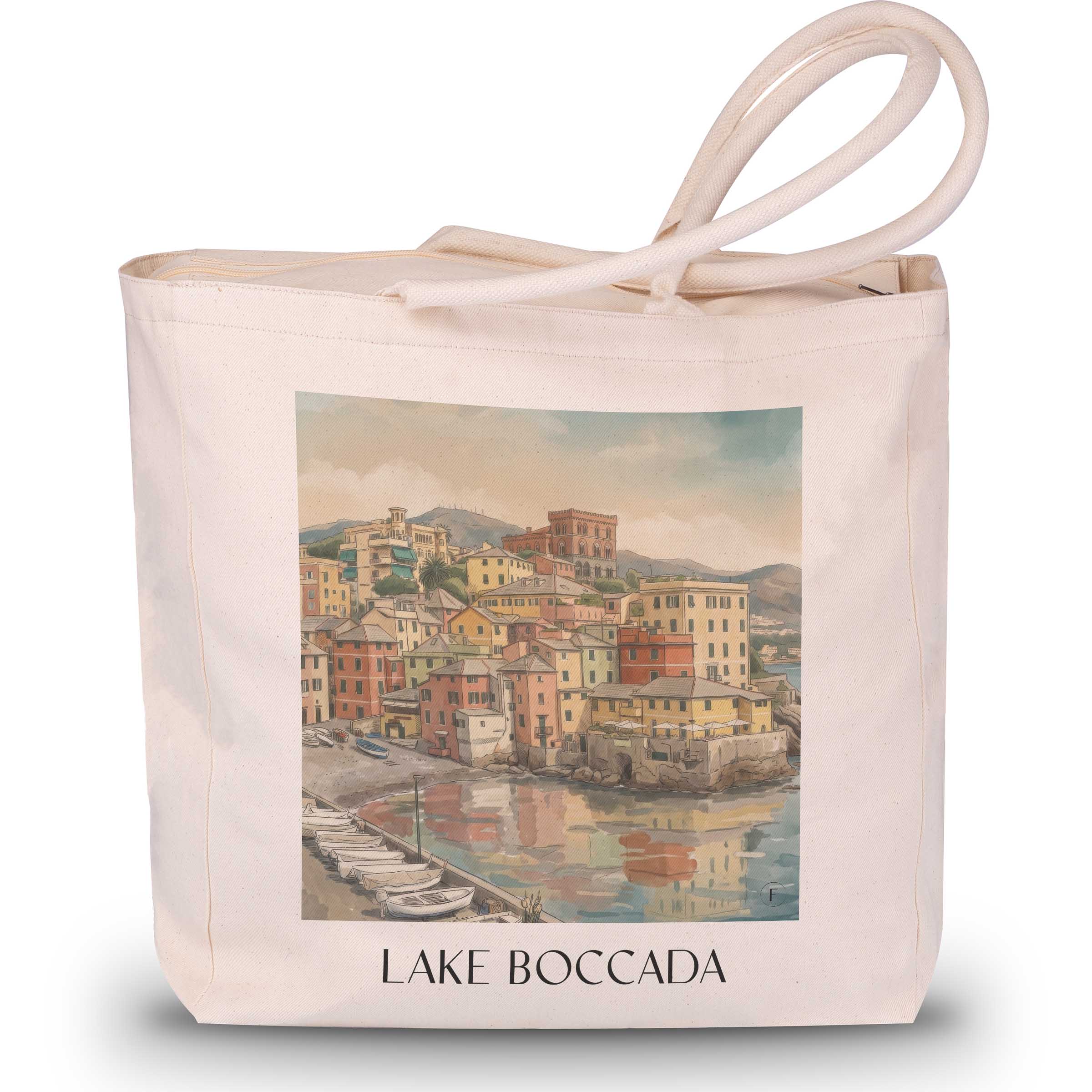 Boccadasee Shopping Tasche - Genua - Italien Tote Bag - Einkaufstasche im Aquarell Stil - favplace