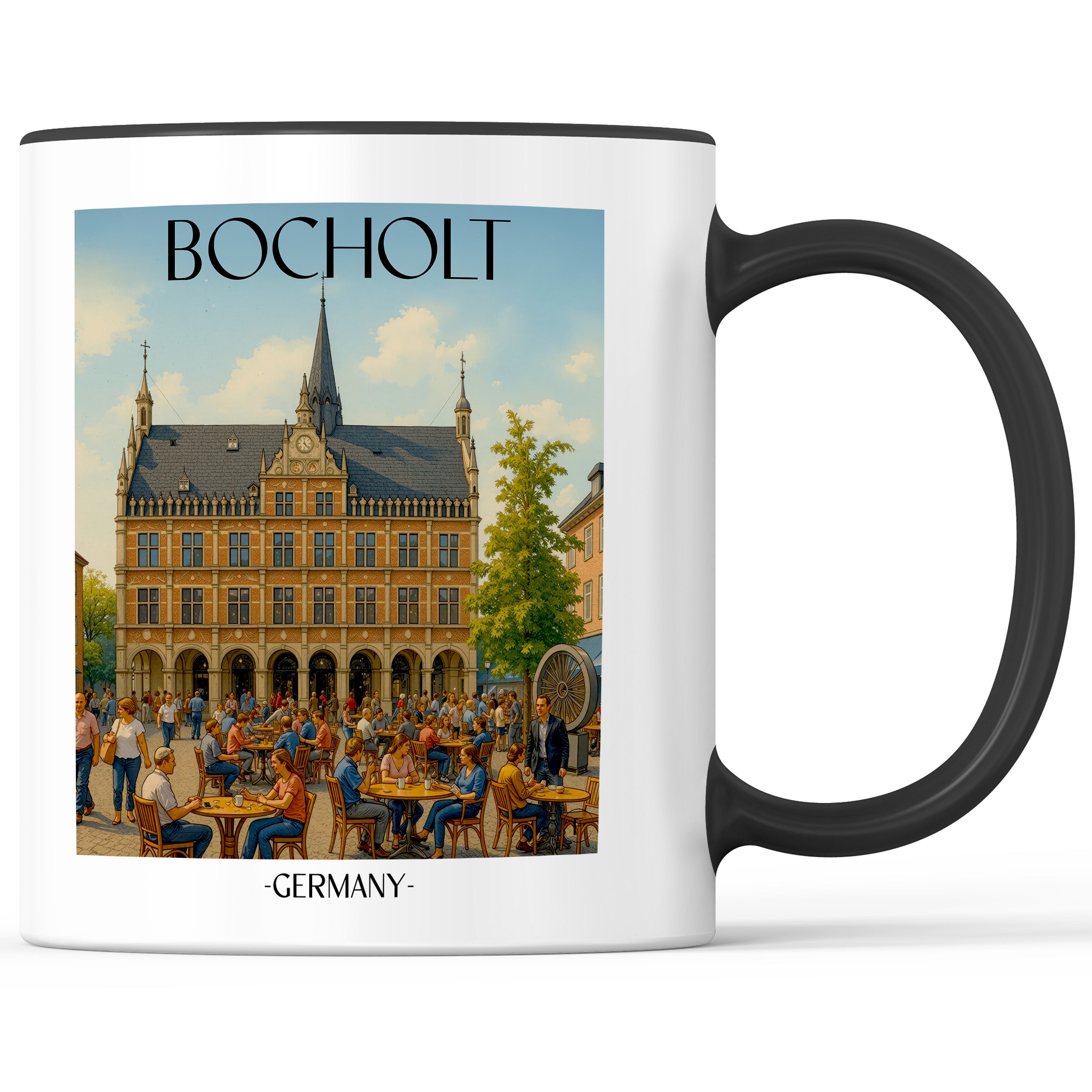 Bocholt Kaffeebecher - Münsterland - Deutschland Becher - Kaffeetasse im Aquarell Stil - favplace