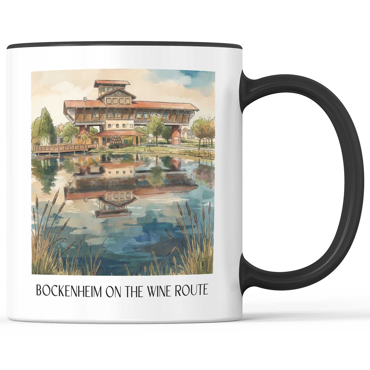 Bockenheim an der weinstraße Kaffeebecher - Pfalz - Deutschland Becher - Kaffeetasse im Aquarell Stil - favplace