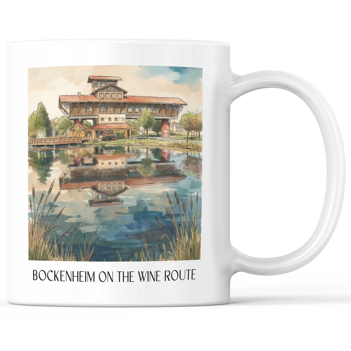Bockenheim an der weinstraße Kaffeebecher - Pfalz - Deutschland Becher - Kaffeetasse im Aquarell Stil - favplace