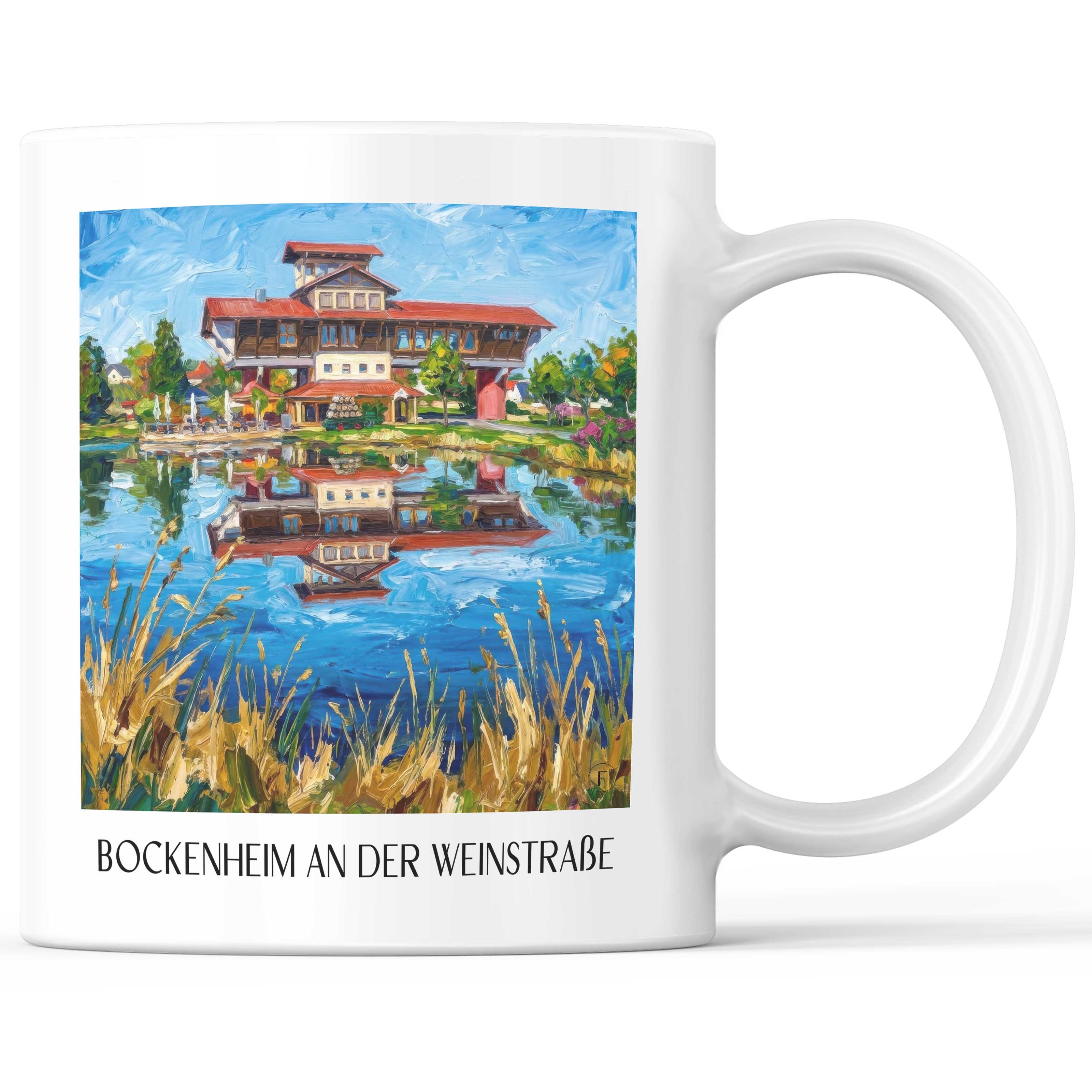 Bockenheim an der weinstraße Kaffeebecher - Pfalz - Deutschland Becher - Kaffeetasse im Ölgemälde Stil - favplace