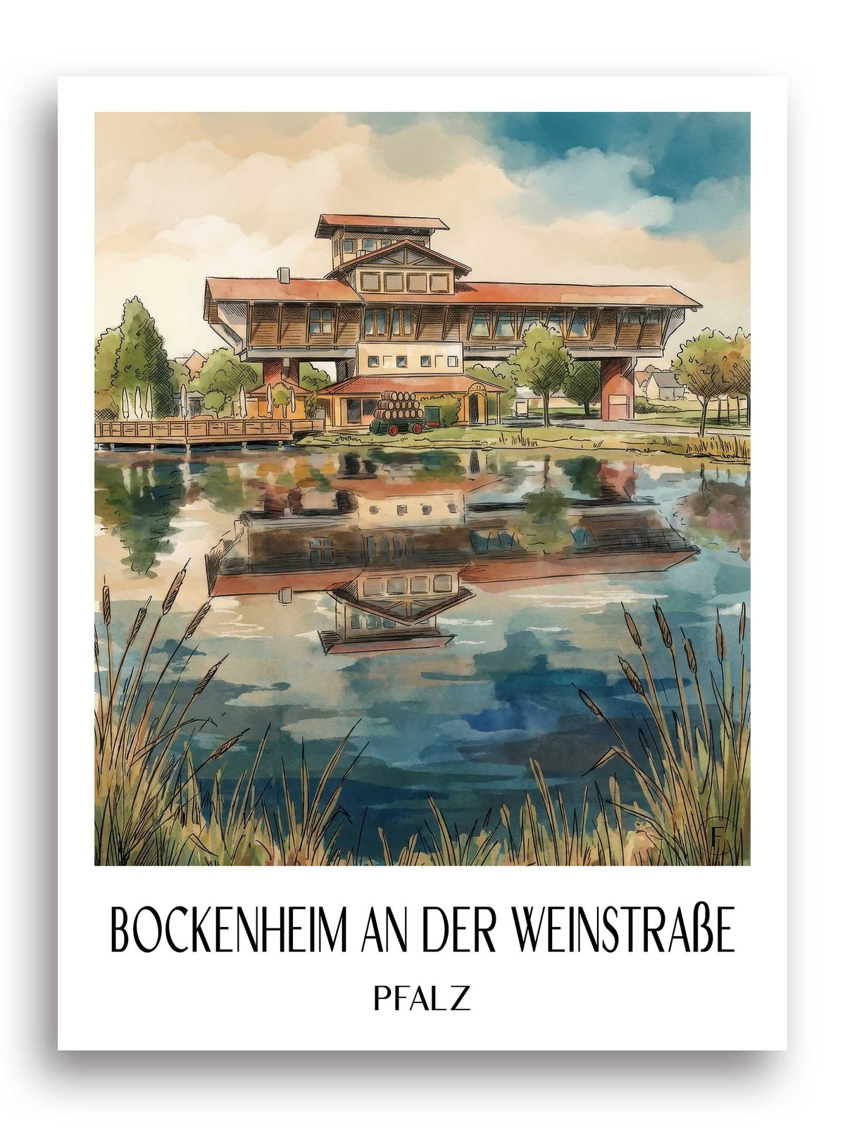 bockenheim-an-der-weinstraße-pfalz-deutschland-poster-aquarell