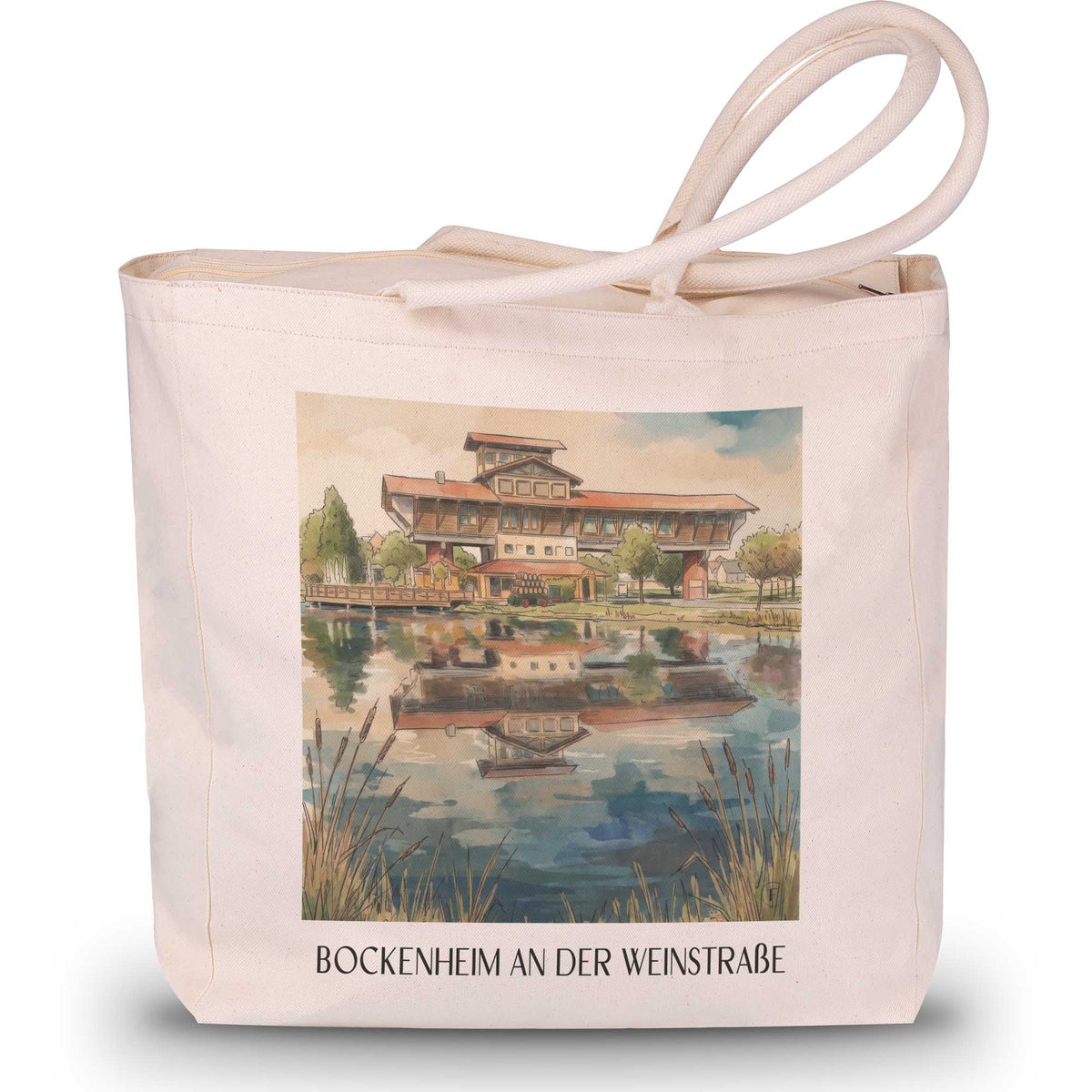 bockenheim-an-der-weinstraße-pfalz-deutschland-einkaufstasche-aquarell