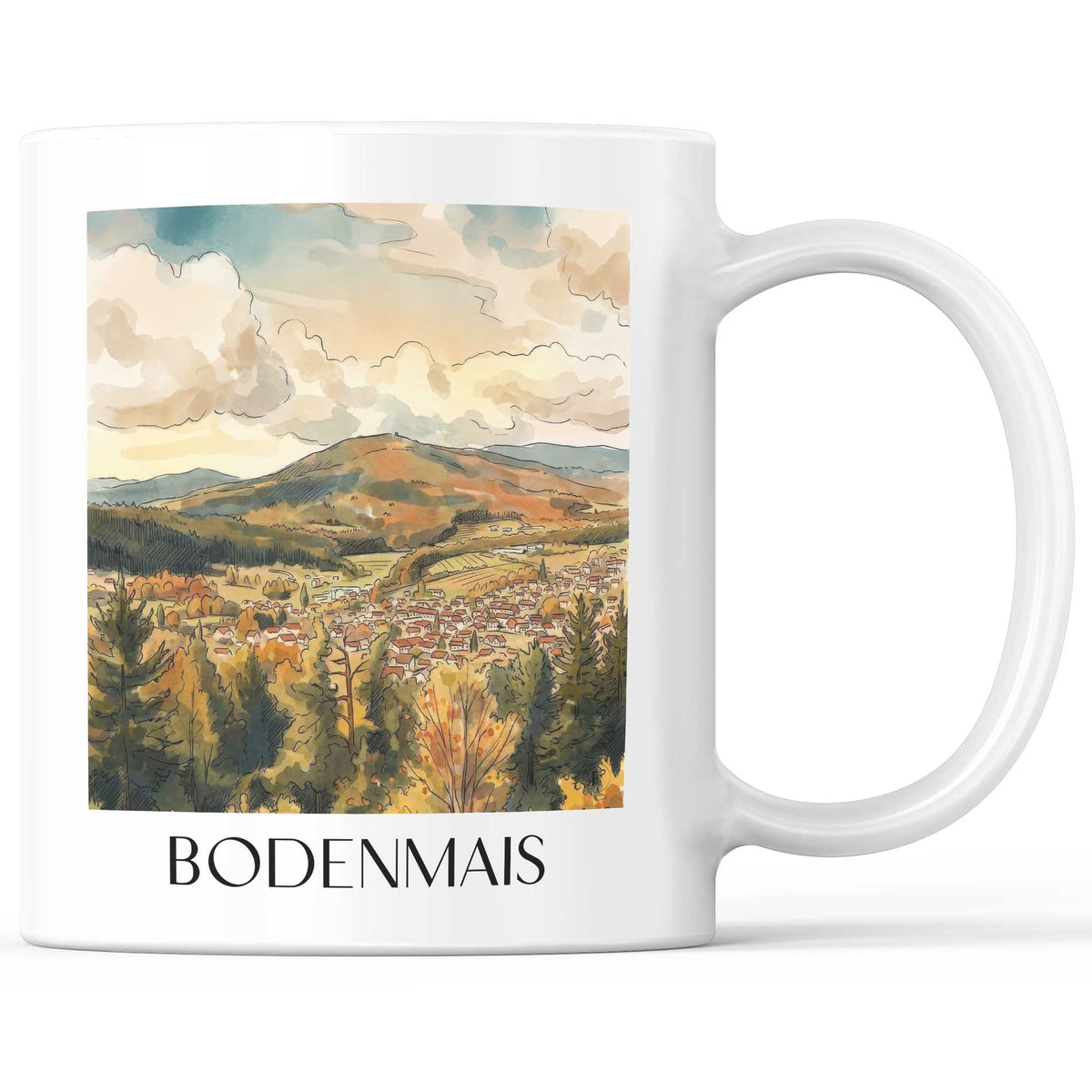 Bodenmais Kaffeebecher - Bayerischer Wald - Deutschland Becher - Kaffeetasse im Aquarell Stil - favplace