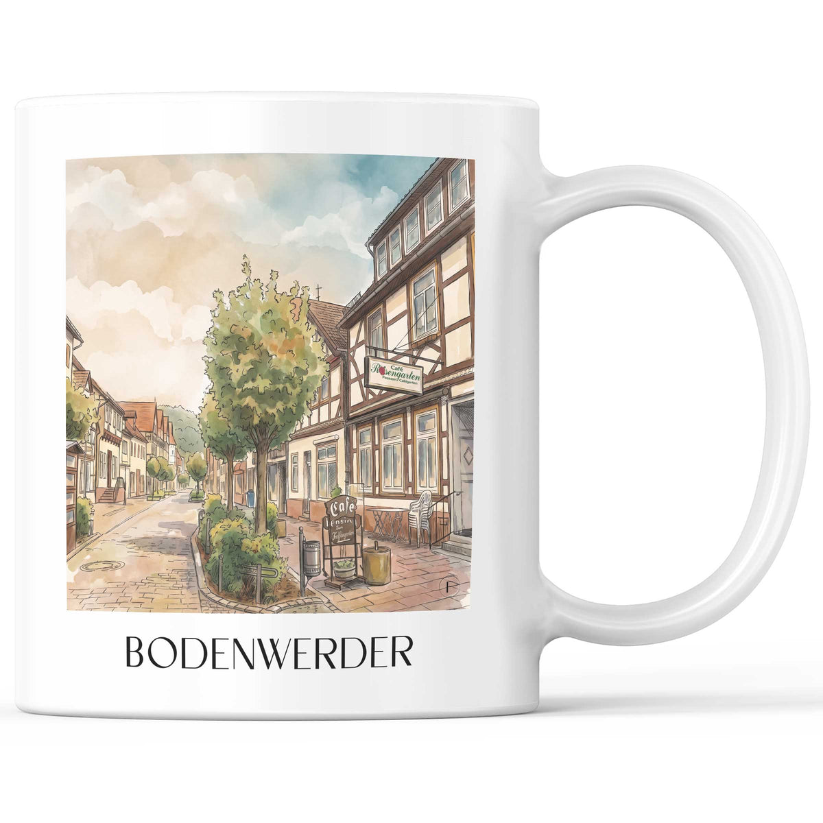 bodenwerder-weserbergland-deutschland-kaffeebecher-aquarell