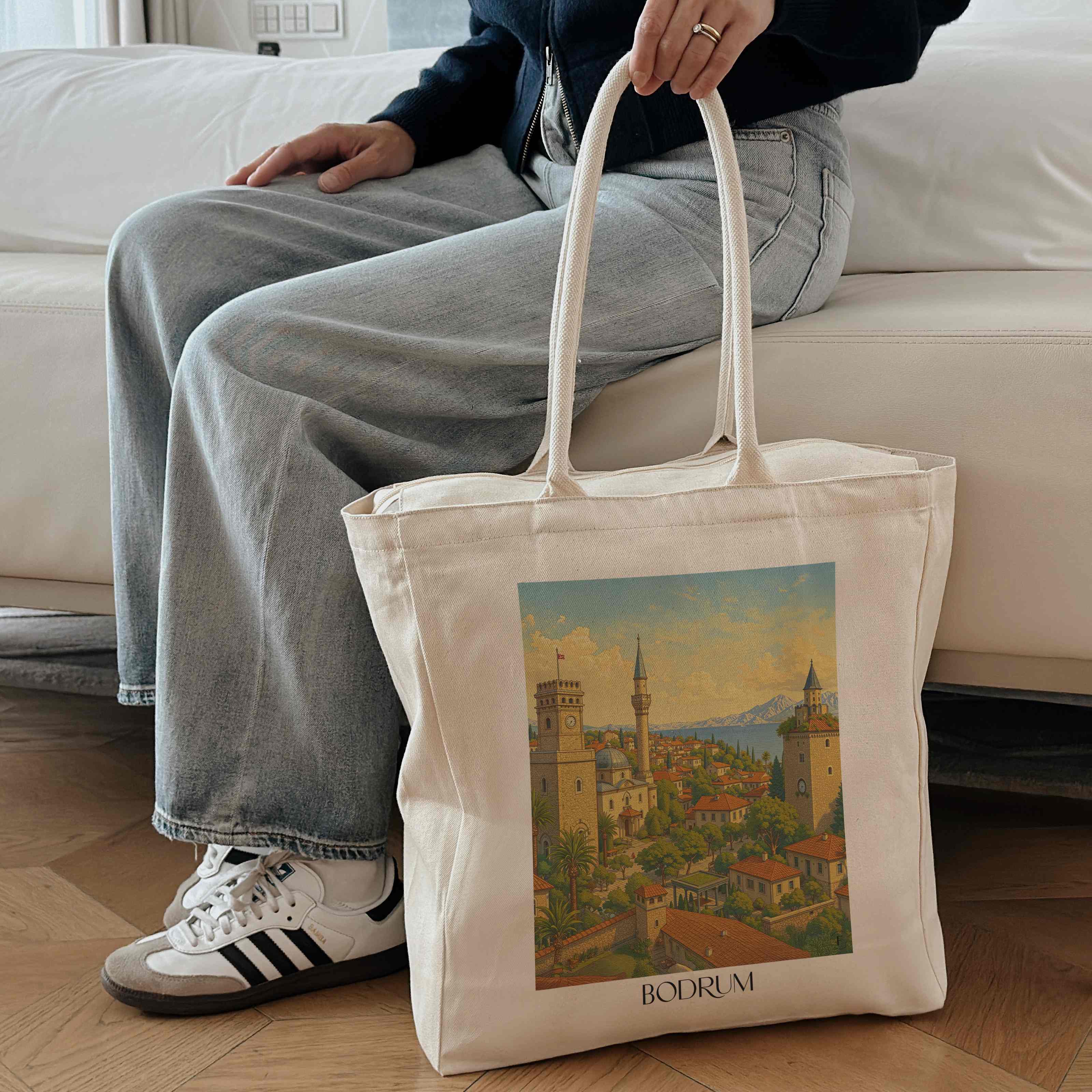 bodrum-türkei-einkaufstasche-aquarell