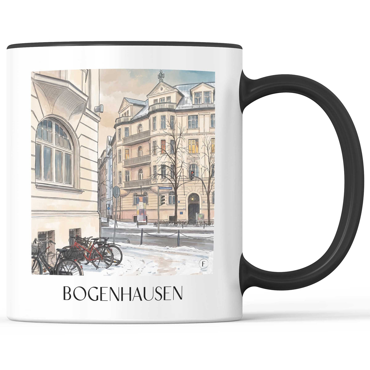 Bogenhausen Kaffeebecher - München - Deutschland Becher - Kaffeetasse im Aquarell Stil