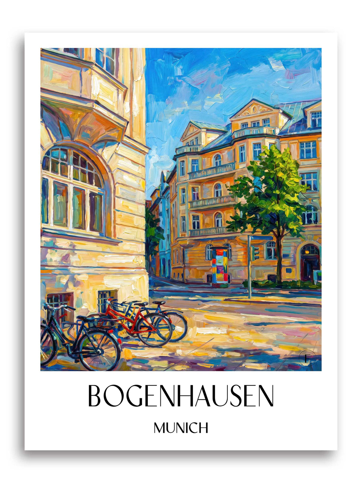 Bogenhausen Poster - München - Deutschland Kunstdruck - Ölgemälde von A4 bis A1 - favplace